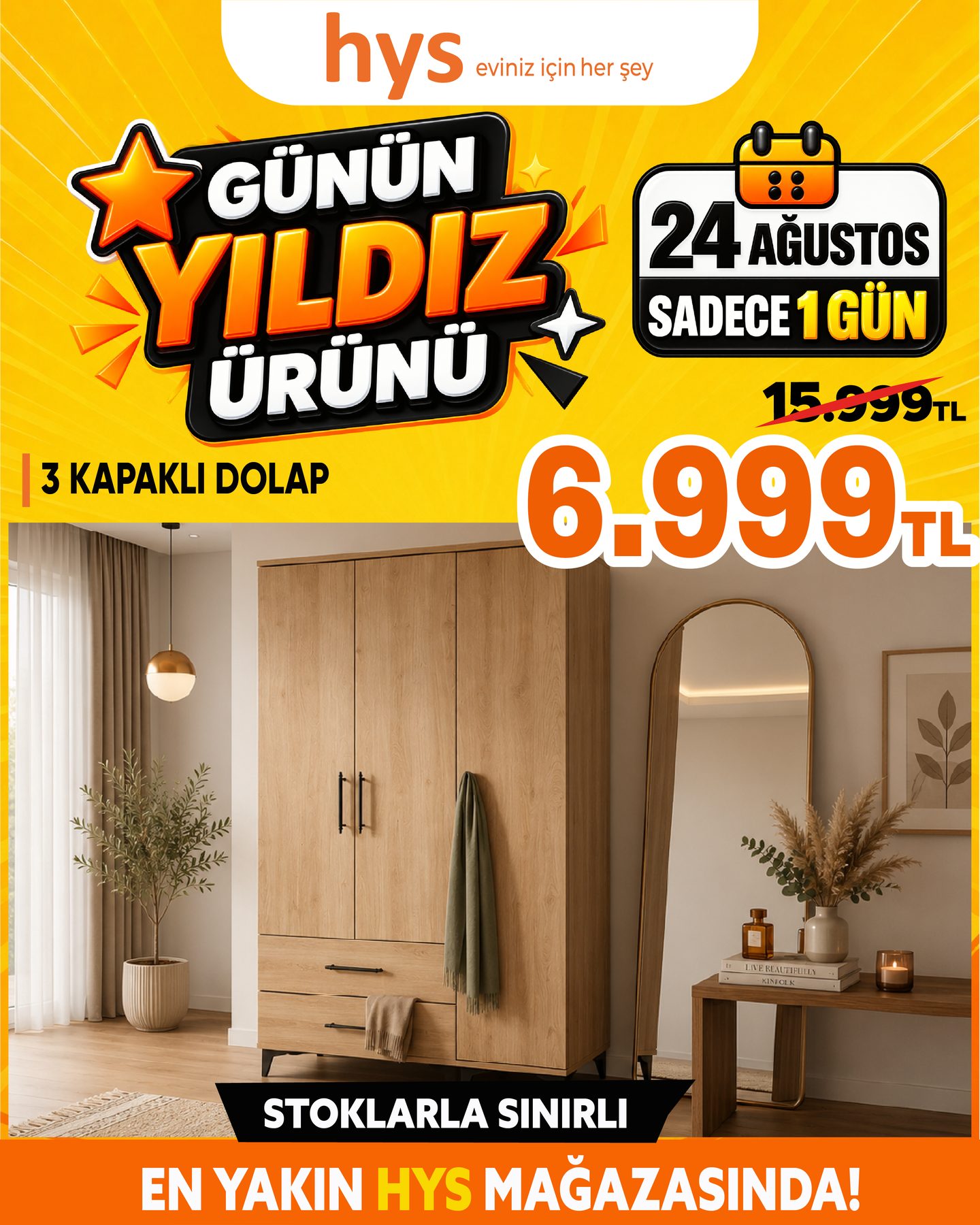 3 Kapaklı Dolap Ürün ana görseli