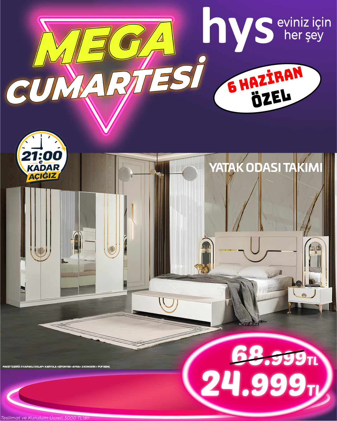 5 Kapaklı Yatak Odası Takımı Ürün ana görseli