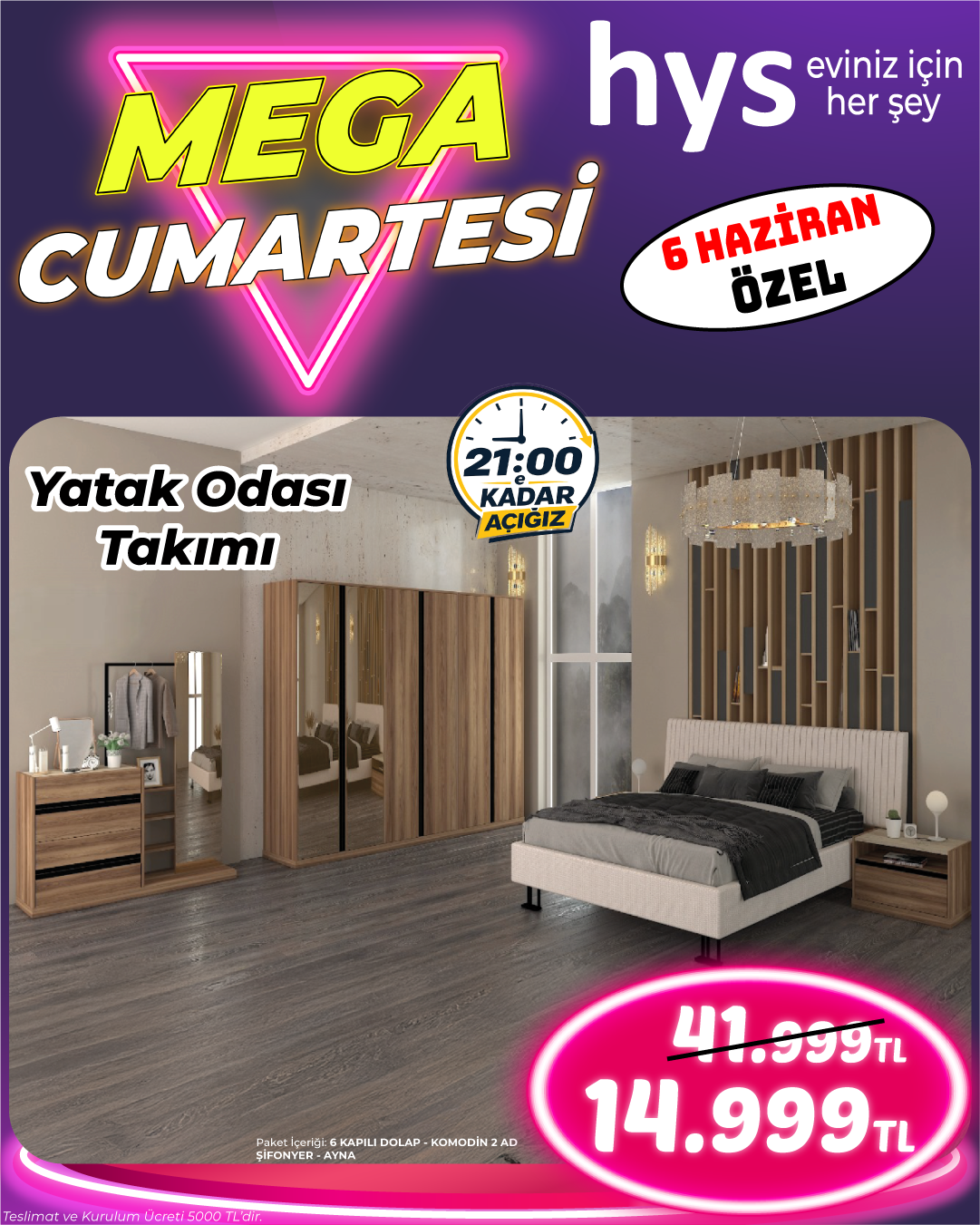 6 Kapılı Yatak Odası Takımı Ürün ana görseli