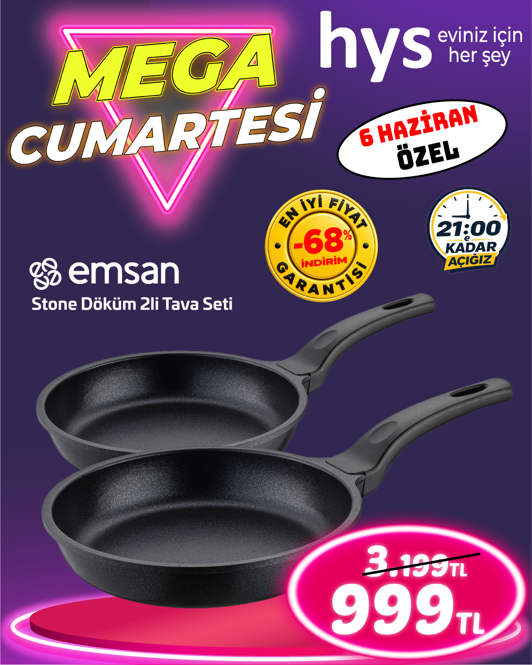 Emsan Stone Döküm 2'li Tava Seti Ürün ana görseli