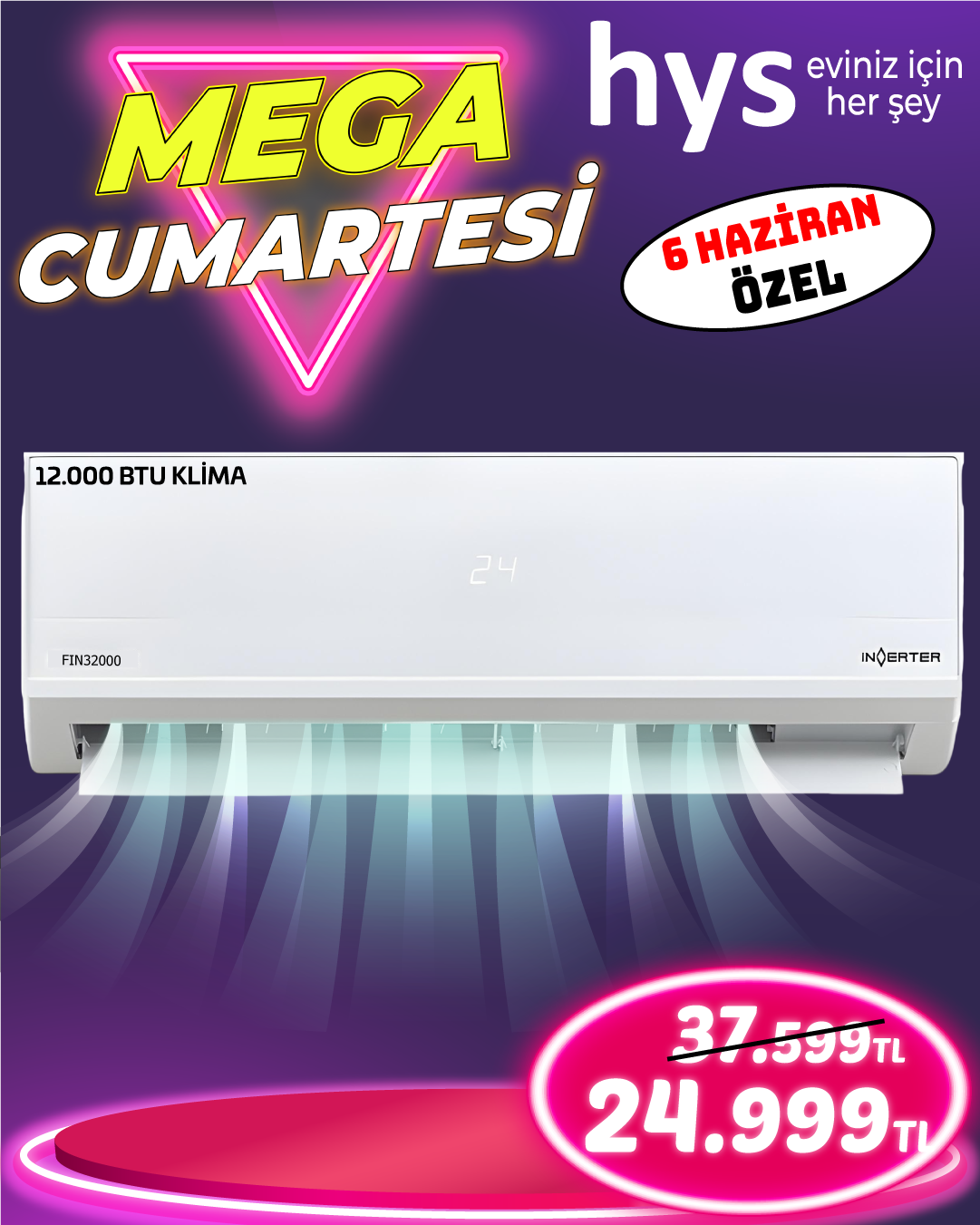 Fin32000 12000 Btu Klima Ürün ana görseli