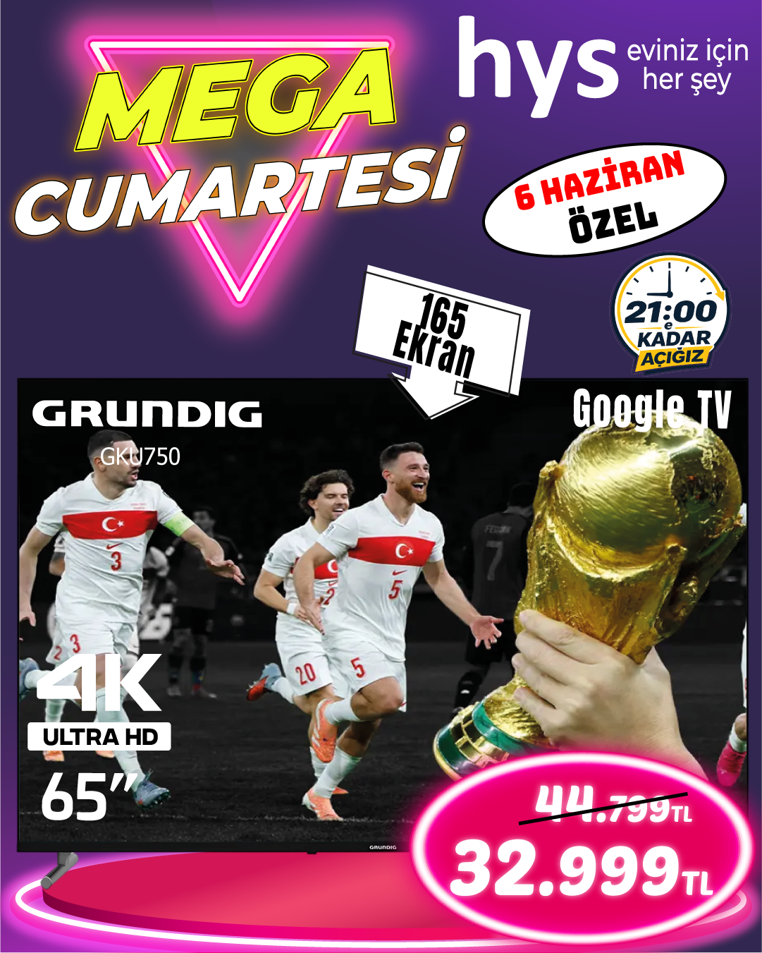 Grundig GKU750 65 İnç Google Tv Ürün ana görseli