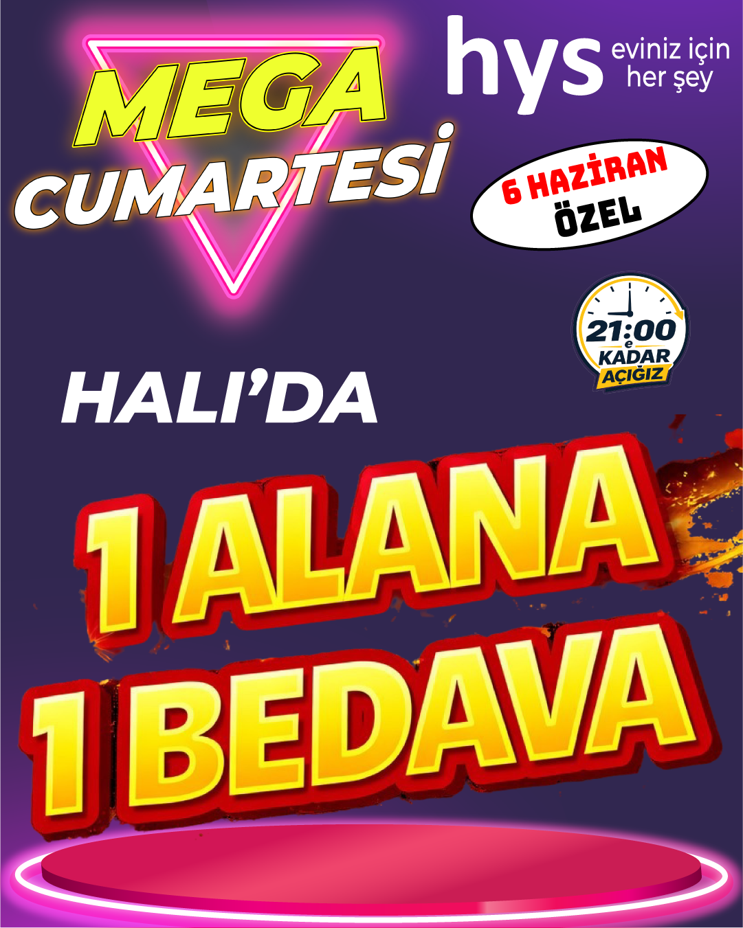 Halıda 1 Alana 1 Bedava