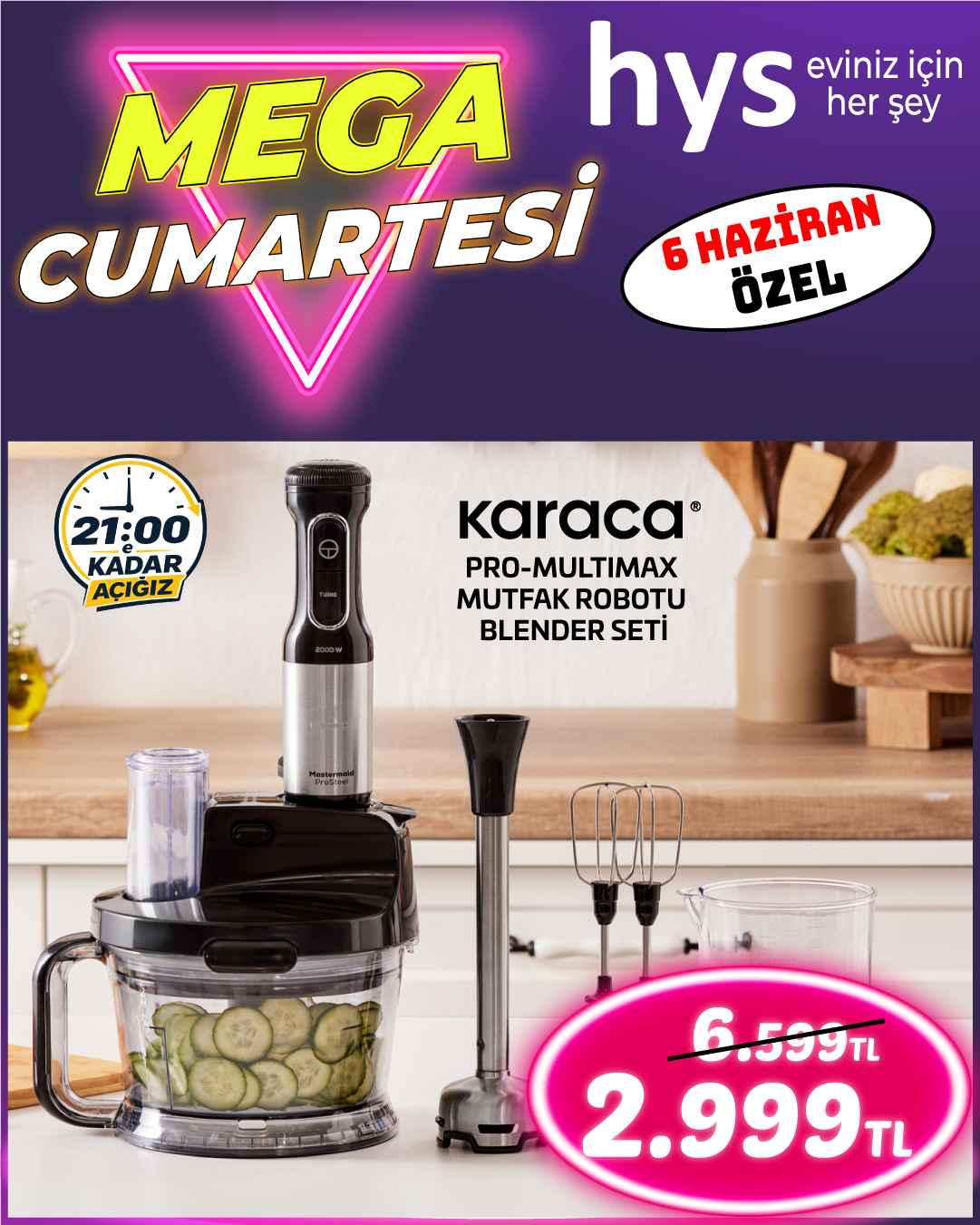 Karaca Pro MultiMax Mutfak Robotu Blender Seti