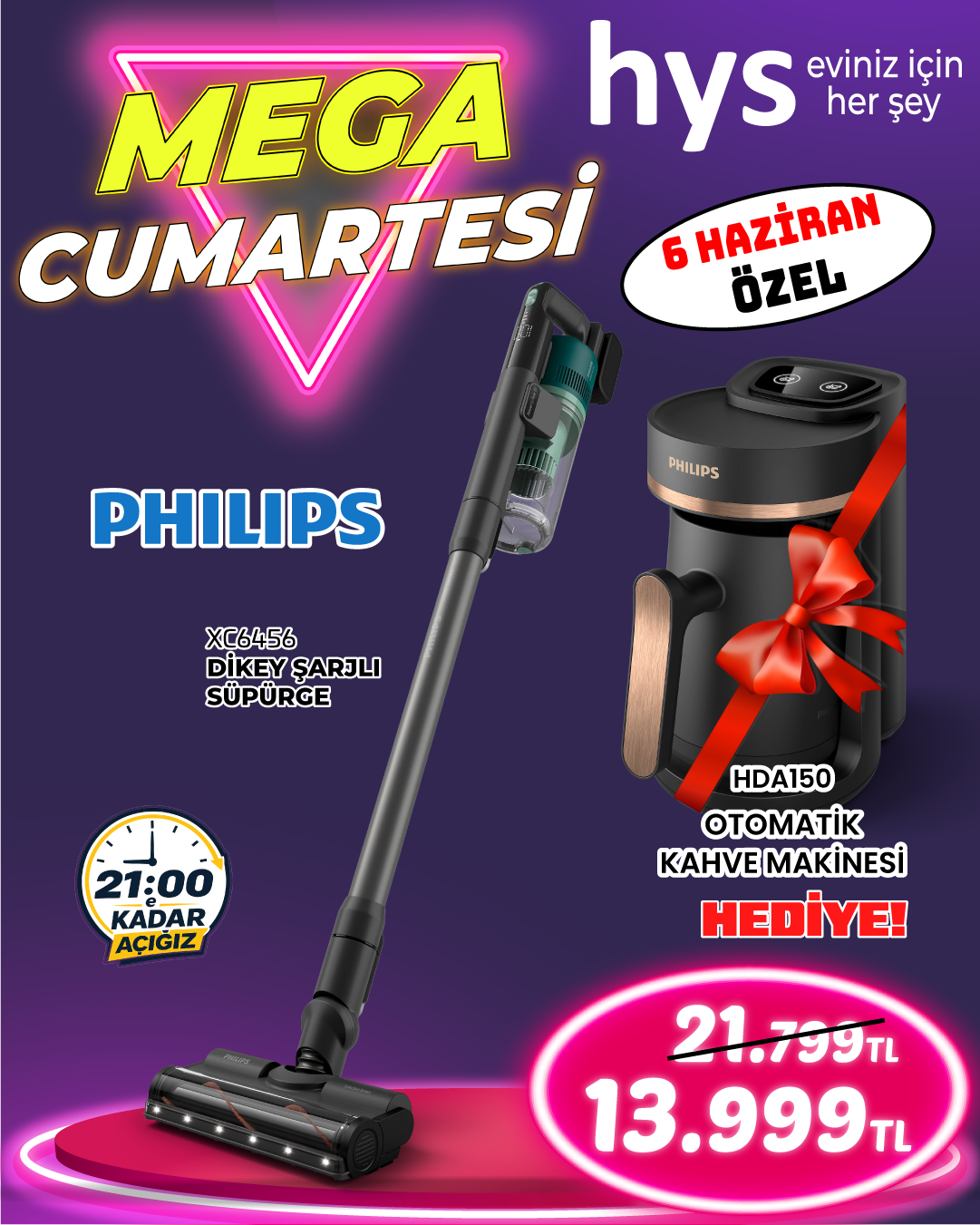 Philips XC6456 Dikey Şarjlı Süpürge Ürün ana görseli