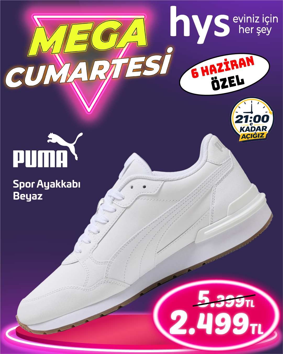 Puma Spor Ayakkabı Beyaz Ürün ana görseli