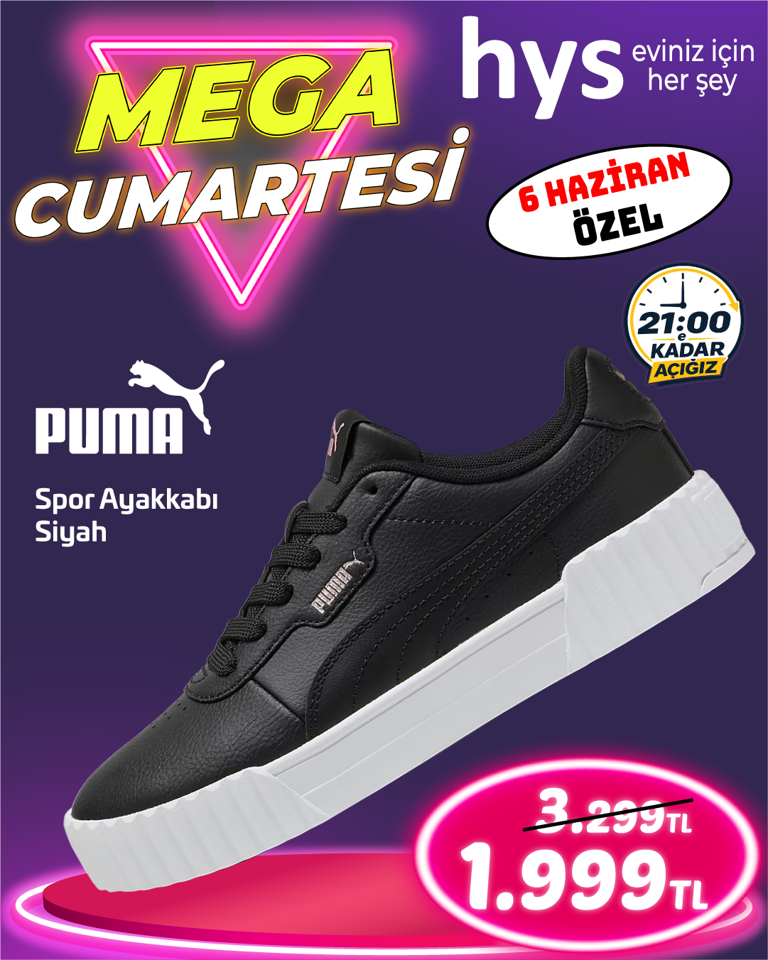 Puma Spor Ayakkabı Siyah Ürün ana görseli