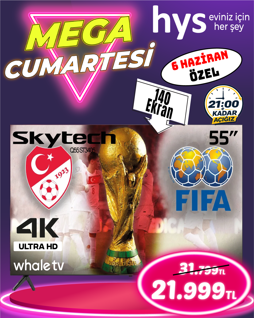Skytech Q55ST3405 55 İnç Whale Tv Ürün ana görseli