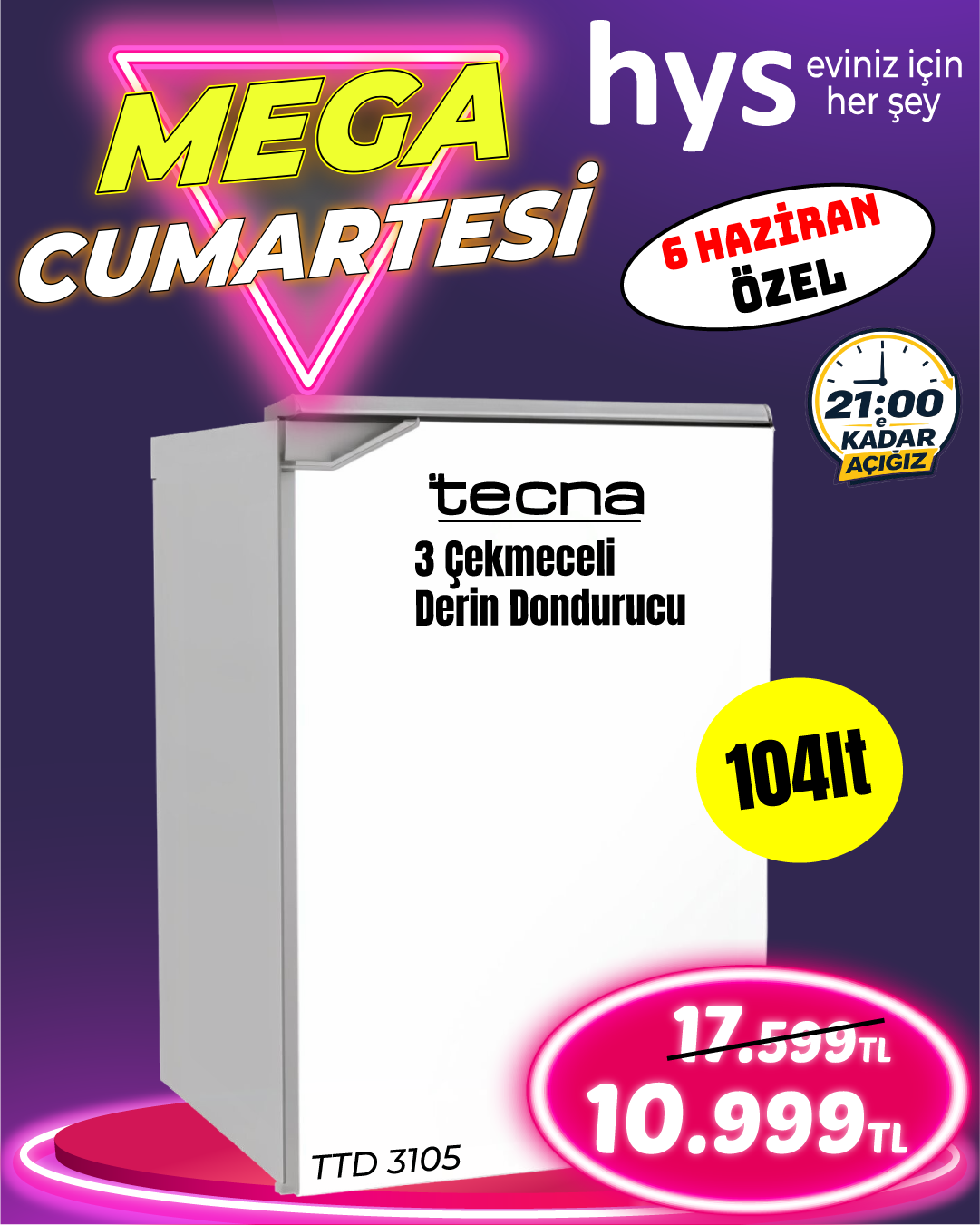 Tecna TTD3105 Derin Dondurucu