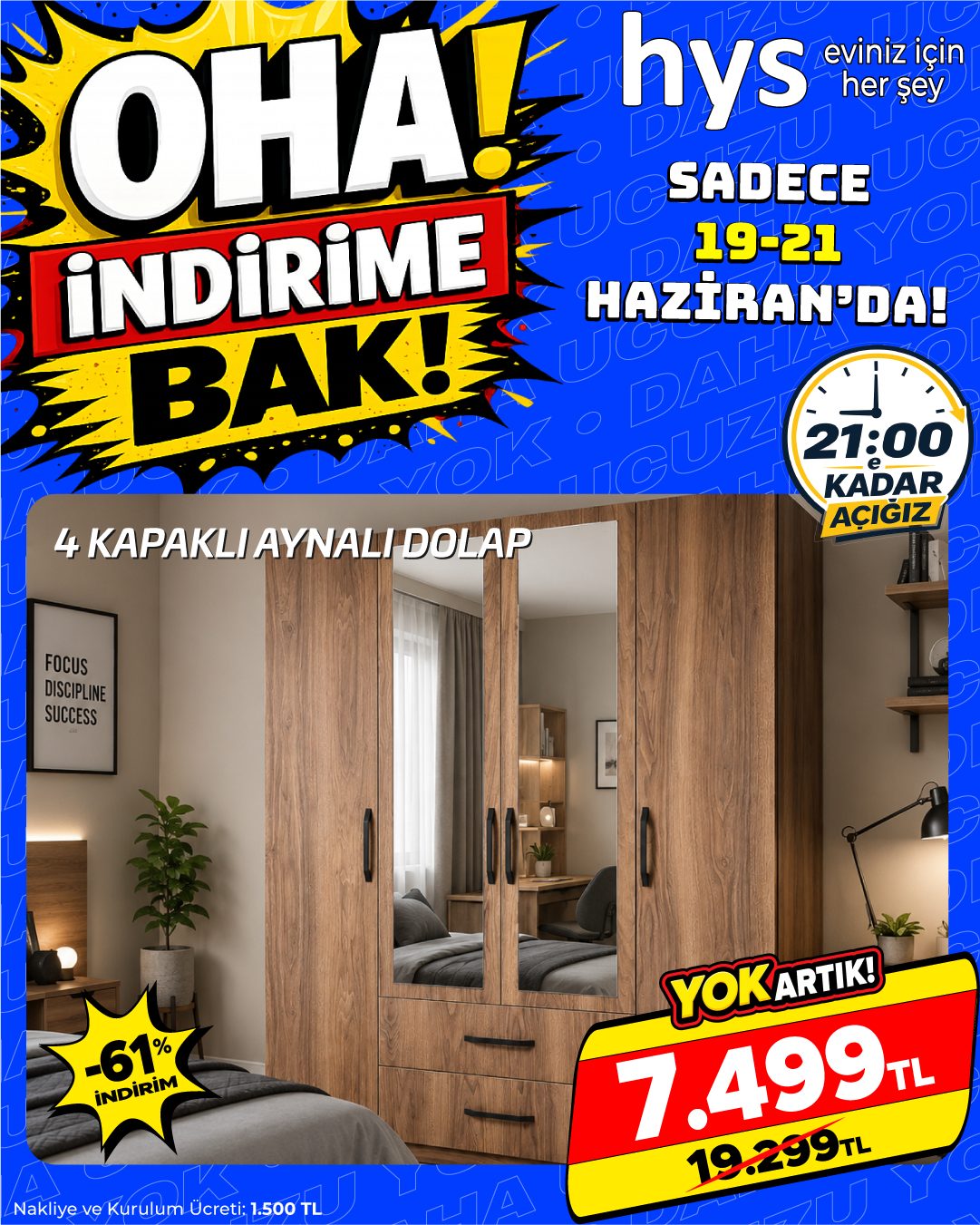 4 Kapaklı Aynalı Dolap Ürün ana görseli