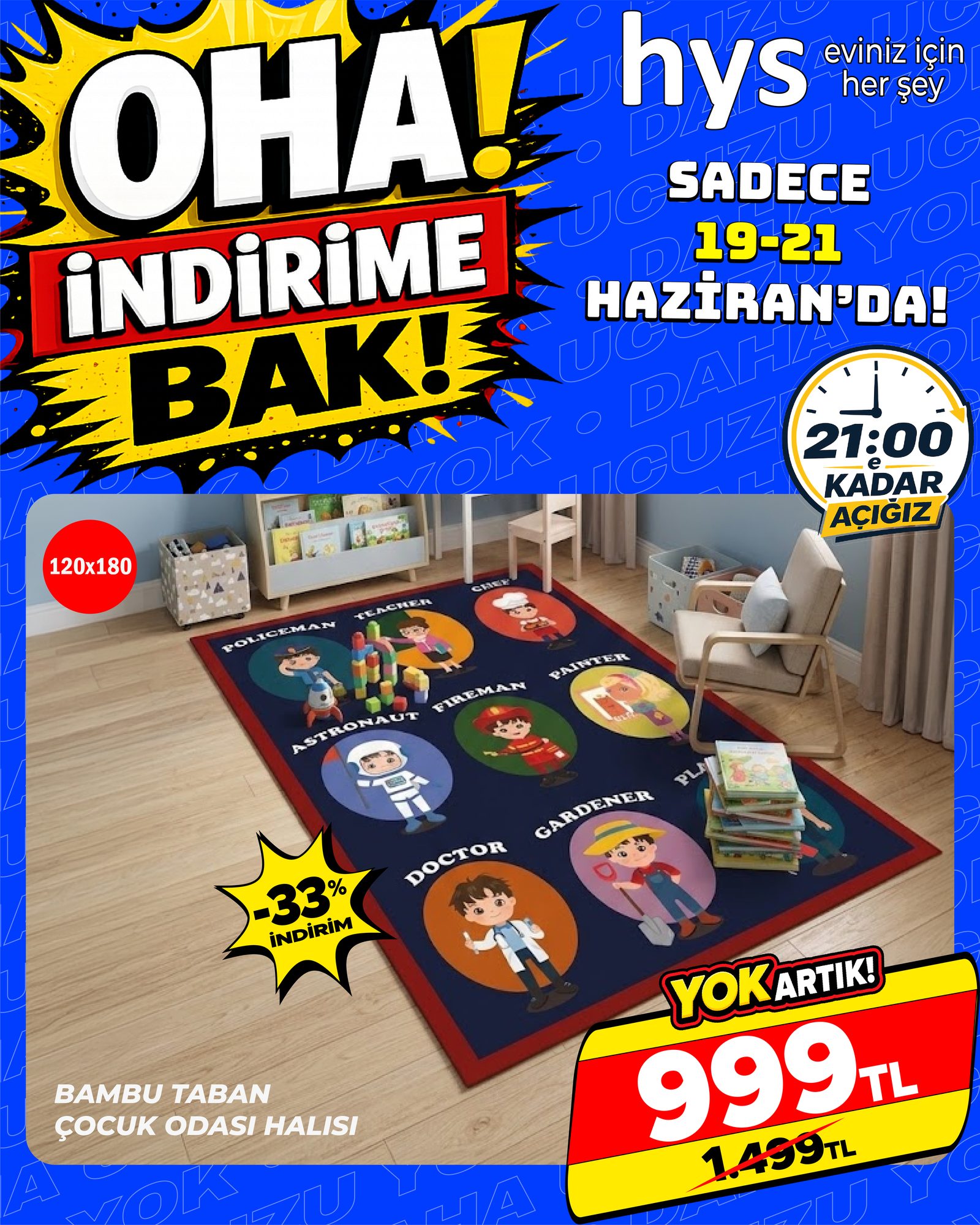 Bambu Taban Çocuk Odası Halısı