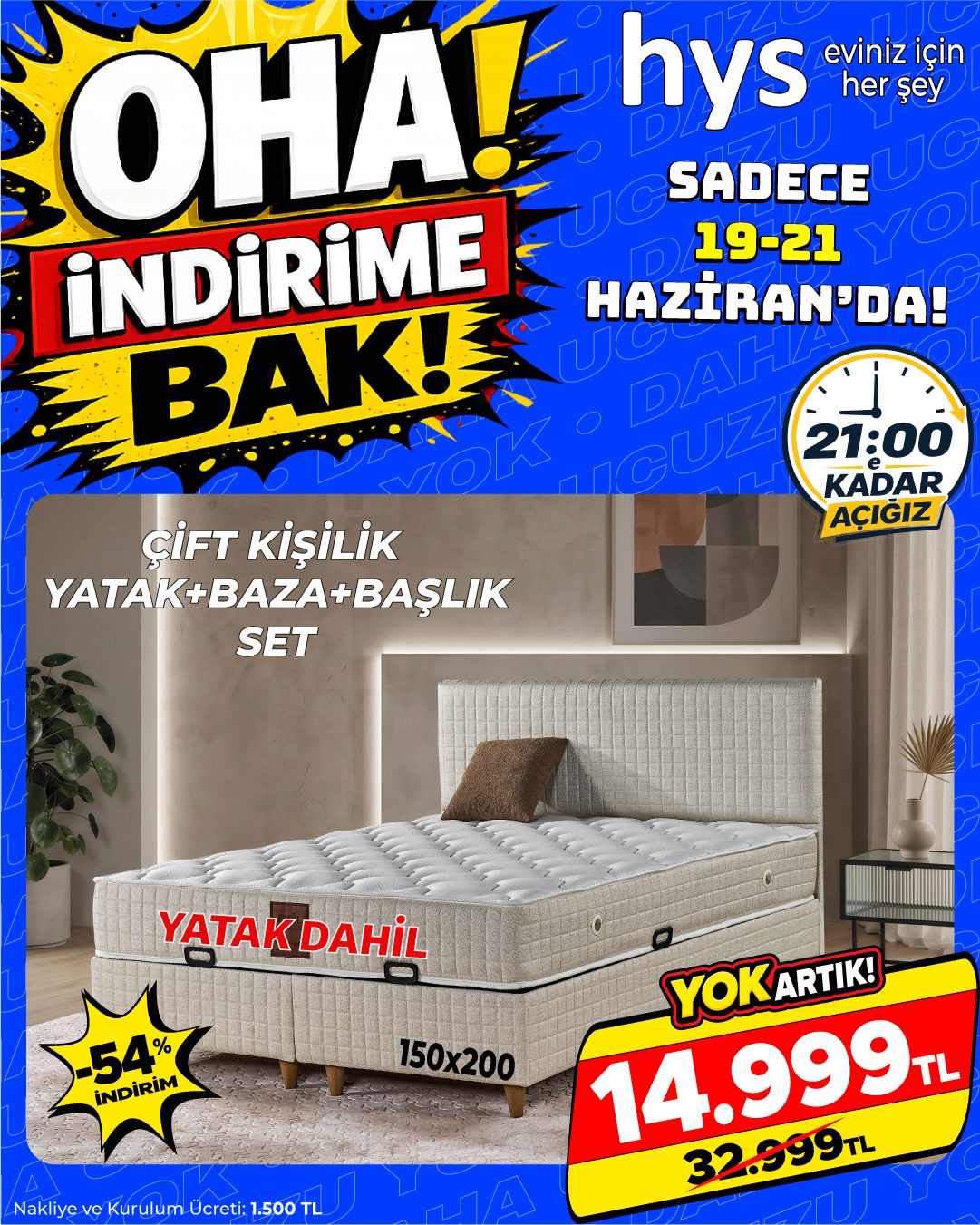 Çift Kişilik Yatak Baza Başlık Seti Ürün ana görseli