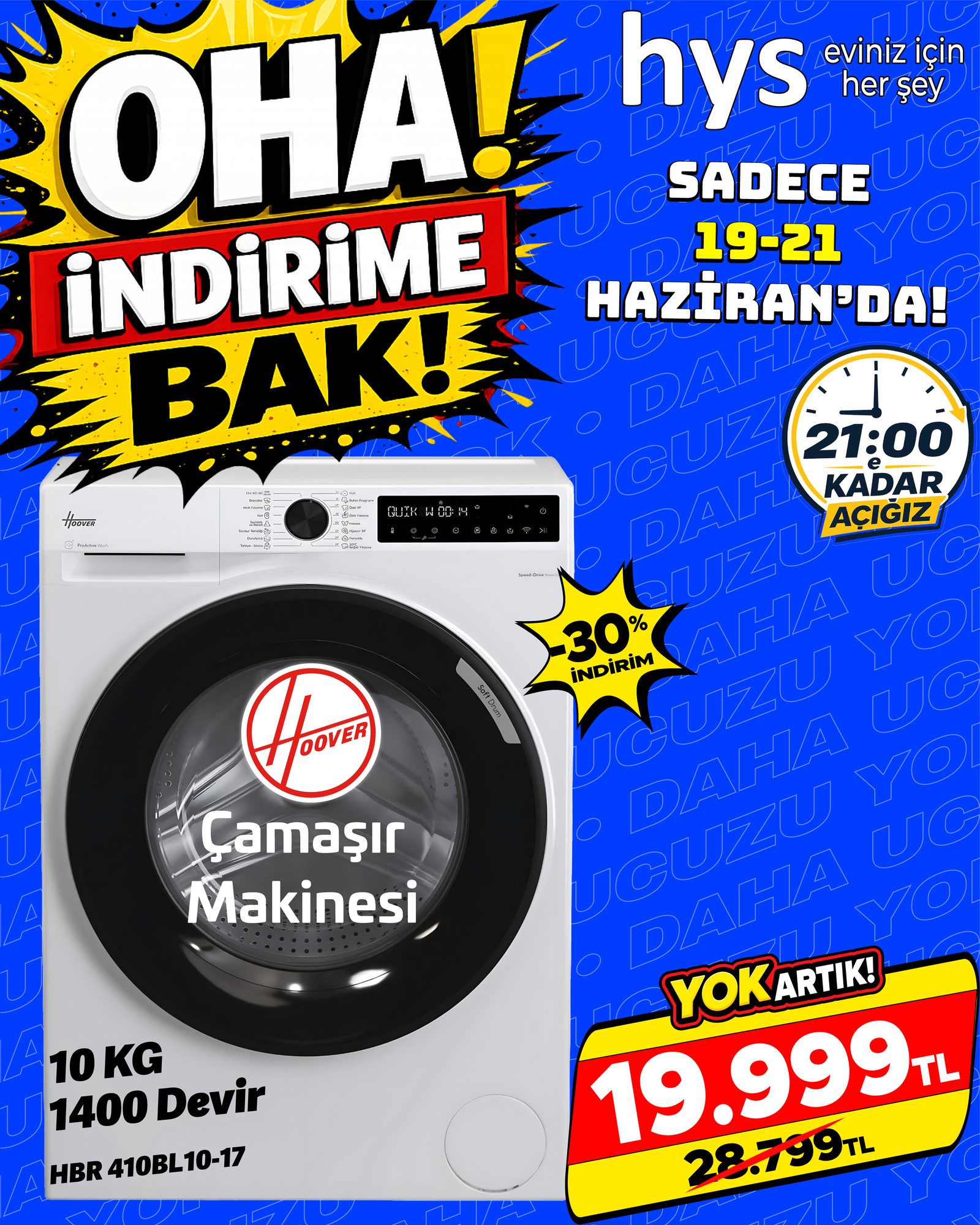 Hoover HBR 410BL10-17 Çamaşır Makinesi
