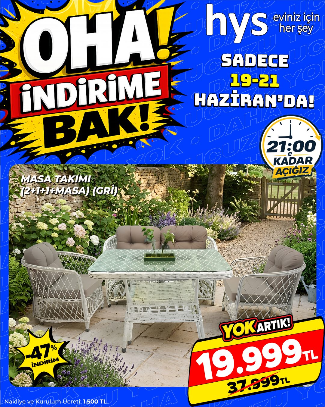 Masa Takımı 2-1-1 Masa Gri