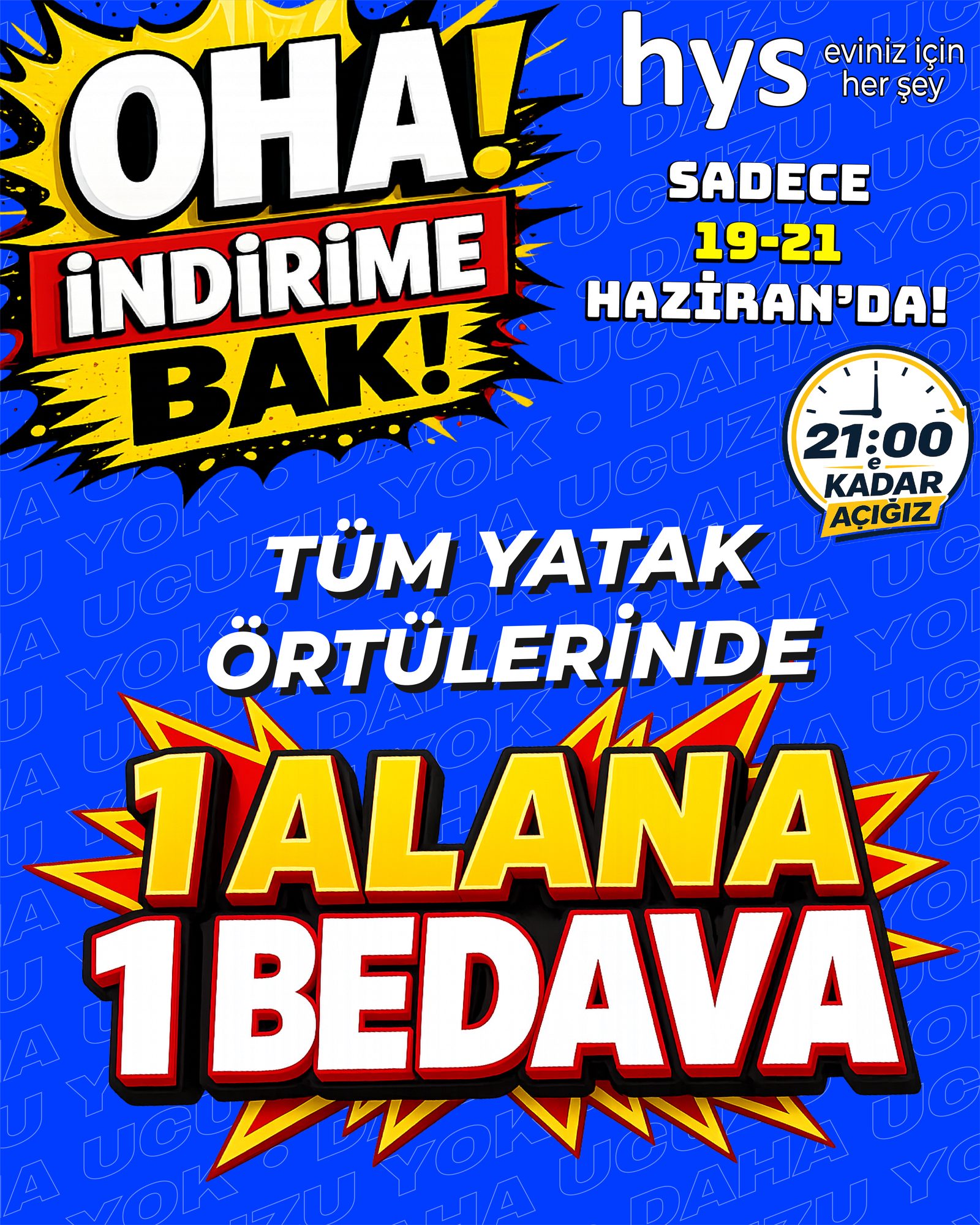 Tüm Yatak Örtülerinde 1 Alana 1 Bedava