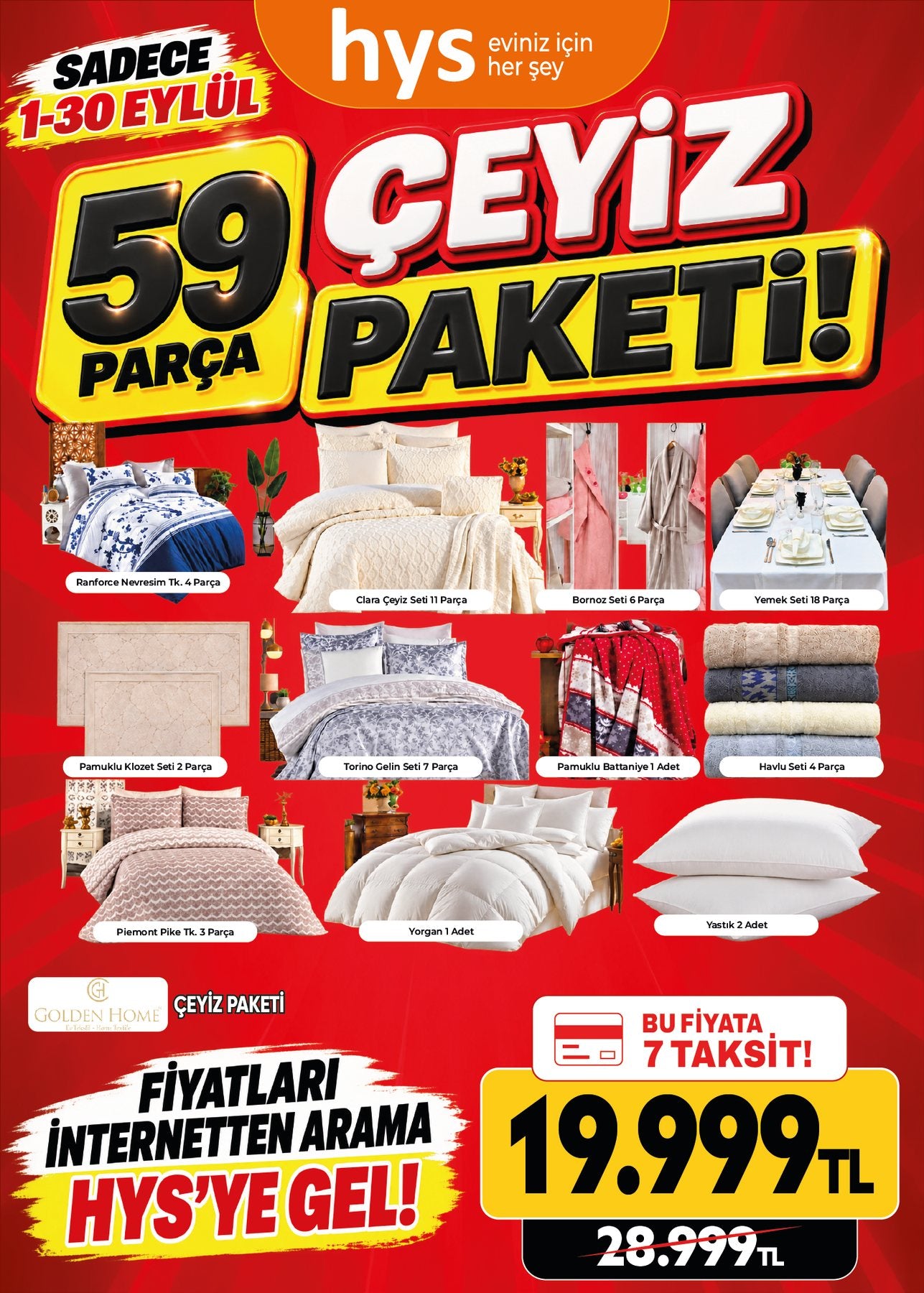Çeyiz Paketi 59 Parça Ürün ana görseli
