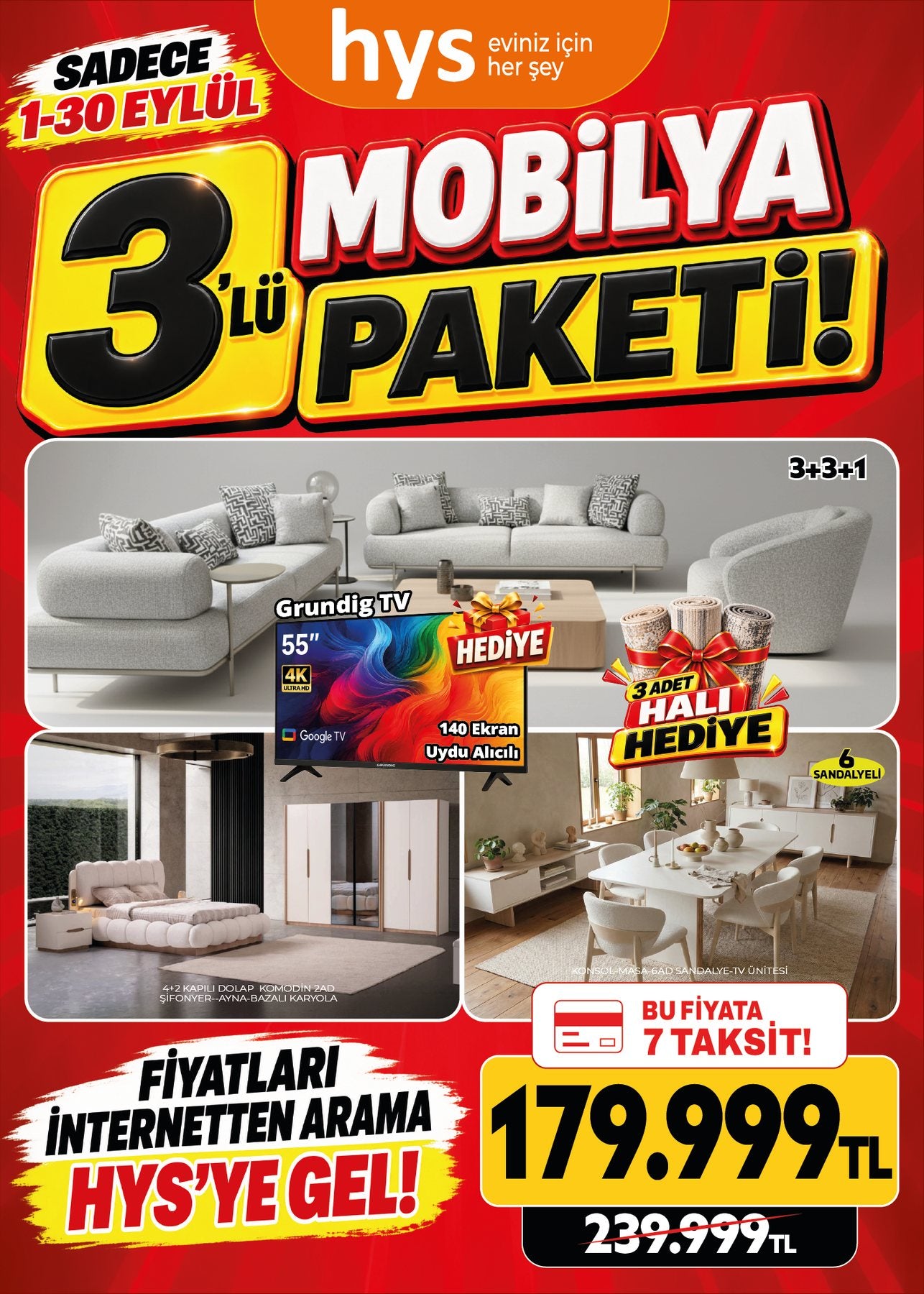 Mobilya Paketi 3'lü Model 4 Ürün ana görseli