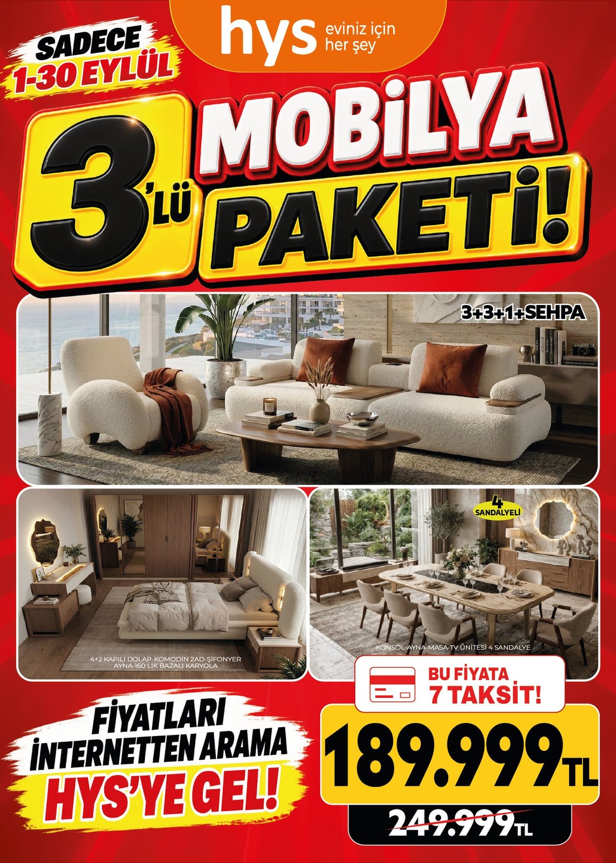 Sehpa Hediyeli Mobilya Paketi 3'lü Ürün ana görseli