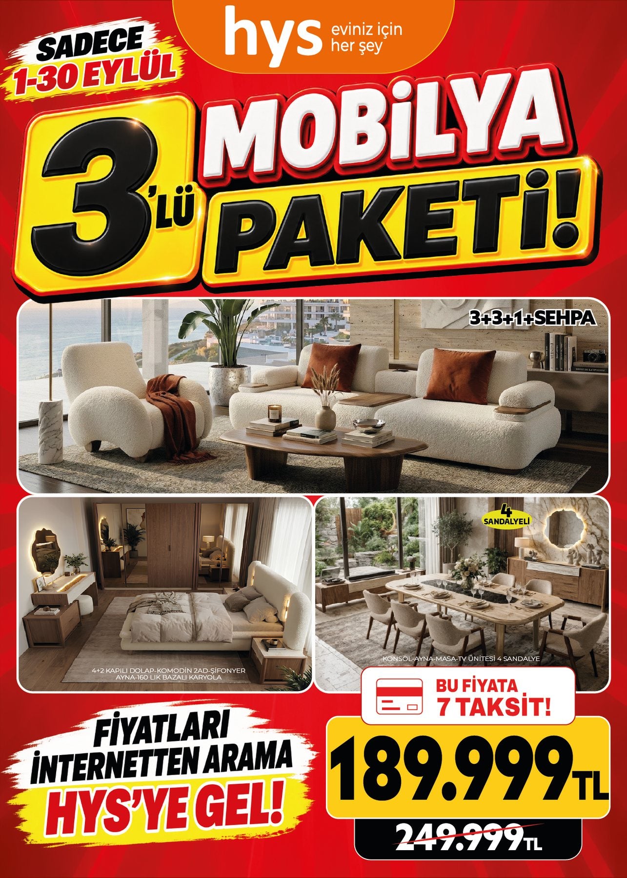 Sehpa Hediyeli Mobilya Paketi 3'lü