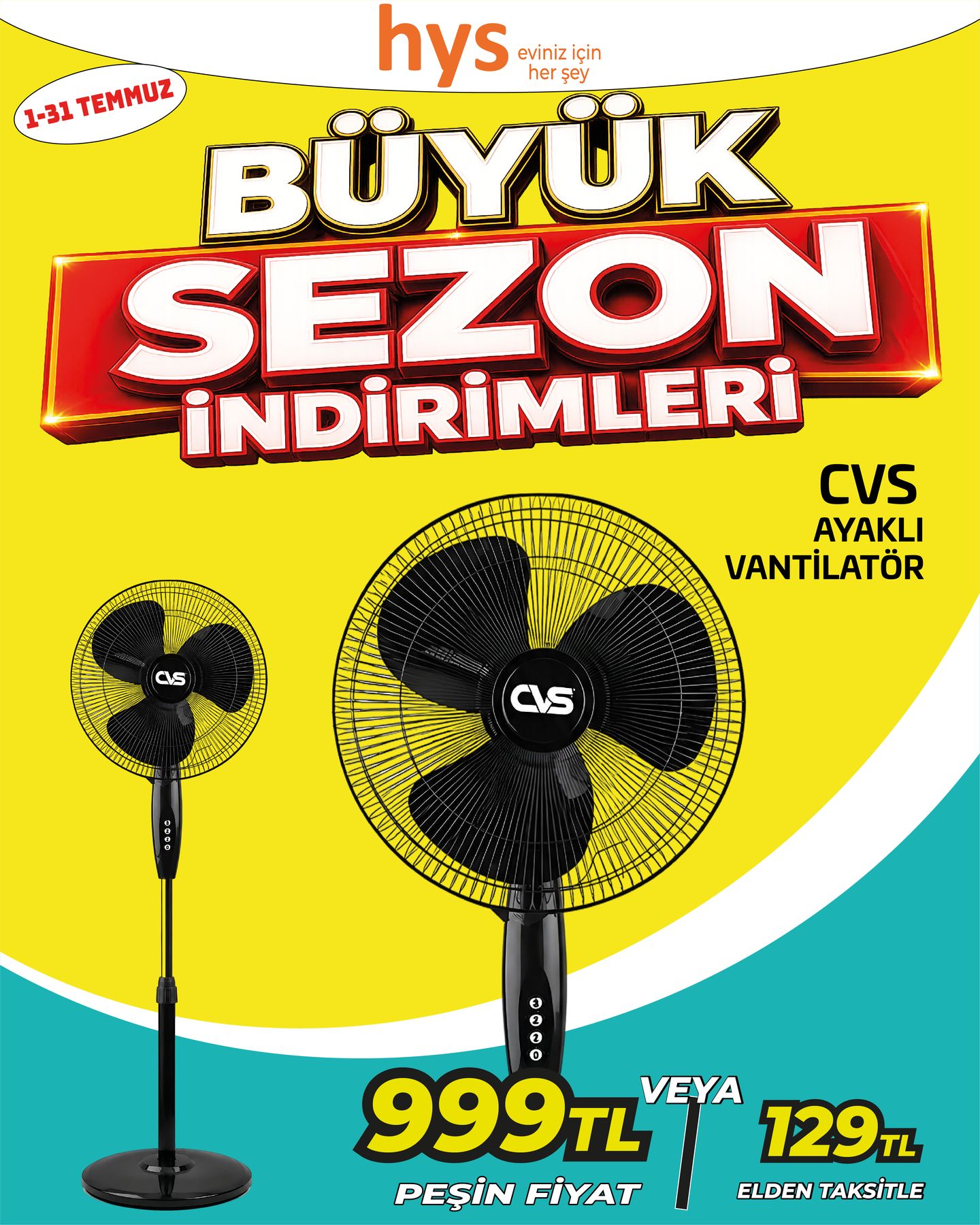 CVS Ayaklı Vantilatör