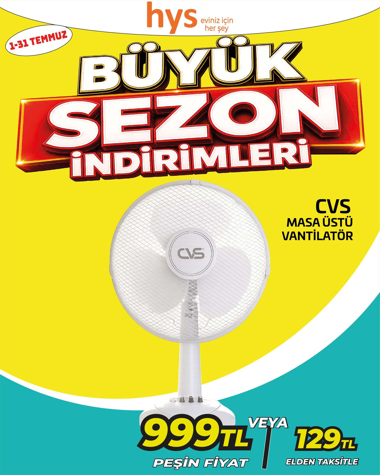 CVS Masaüstü Vantilatör Ürün ana görseli