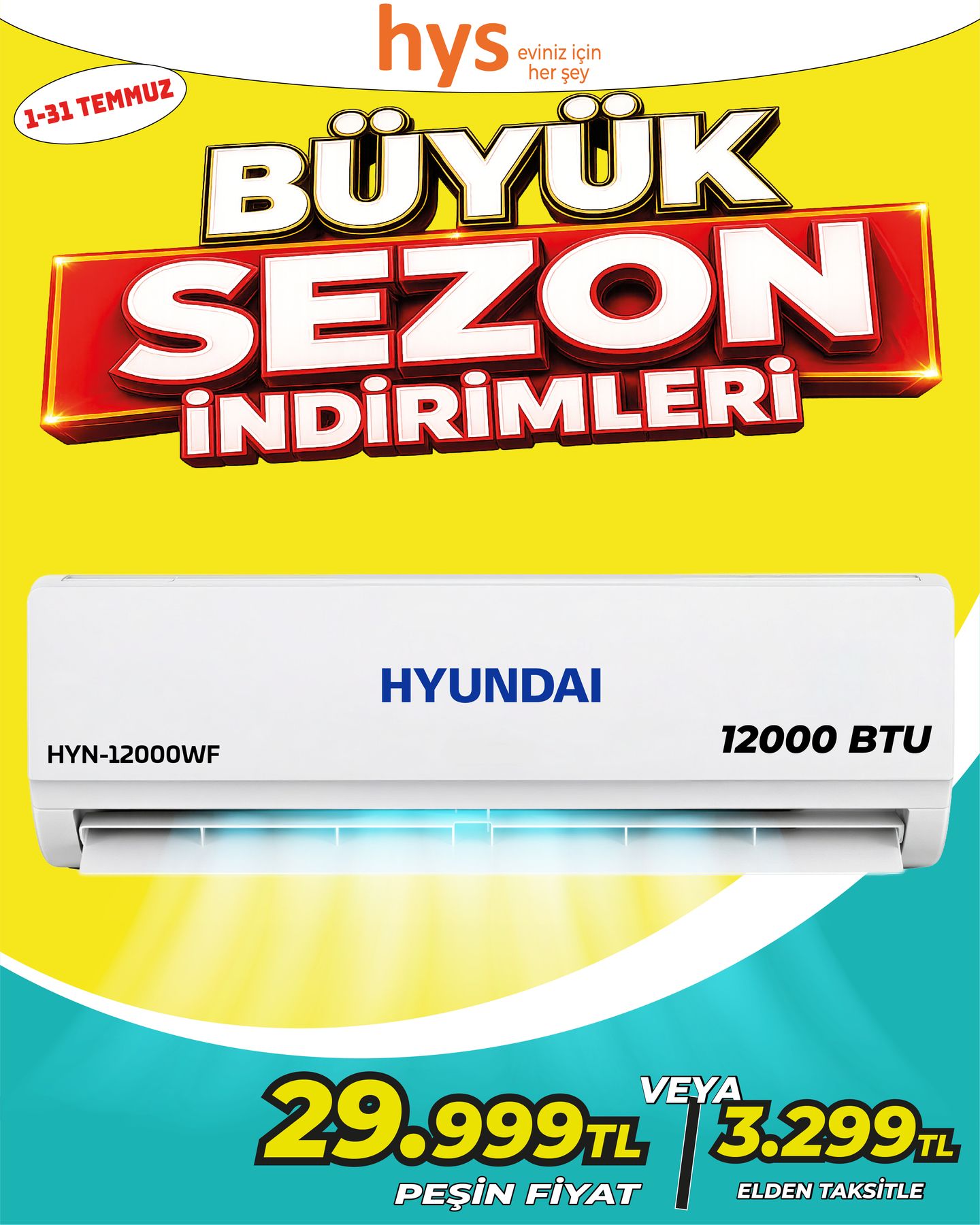 Hyundai 12000 BTU Klima Ürün ana görseli