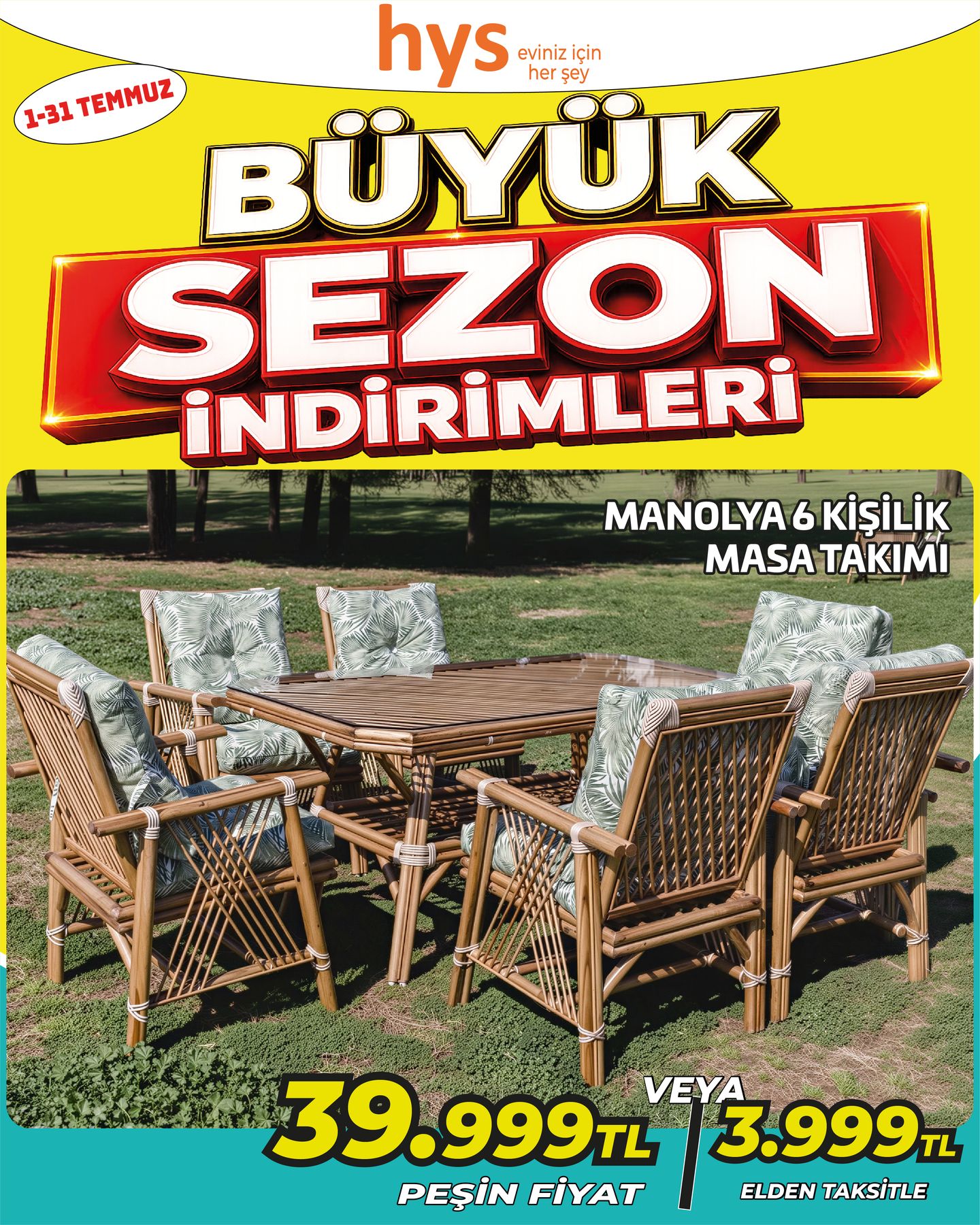 Manolya 6 Kişilik Masa Takımı Ürün ana görseli