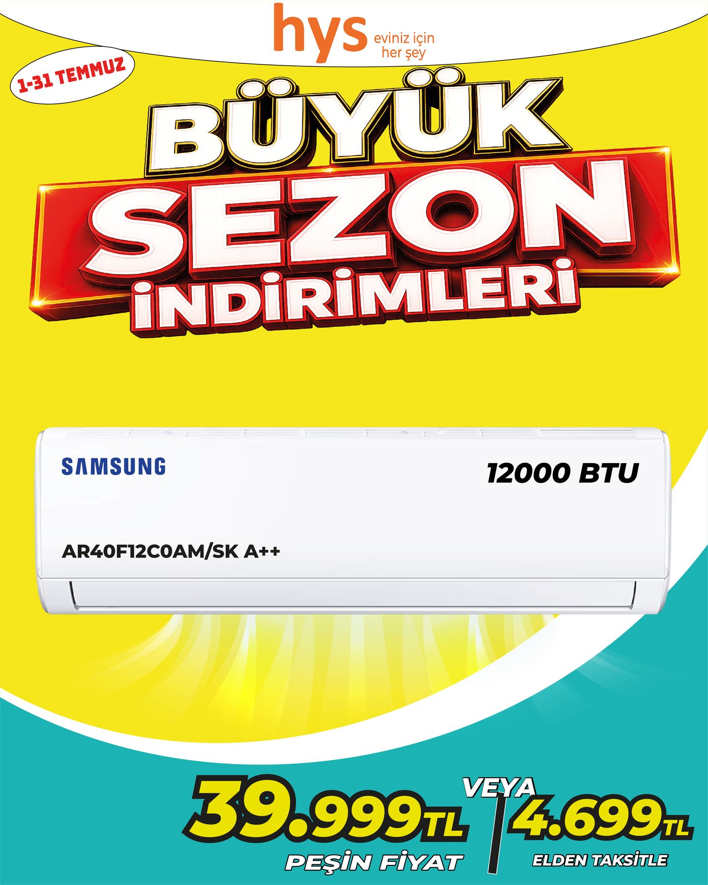Samsung 12000 BTU Klima Ürün ana görseli