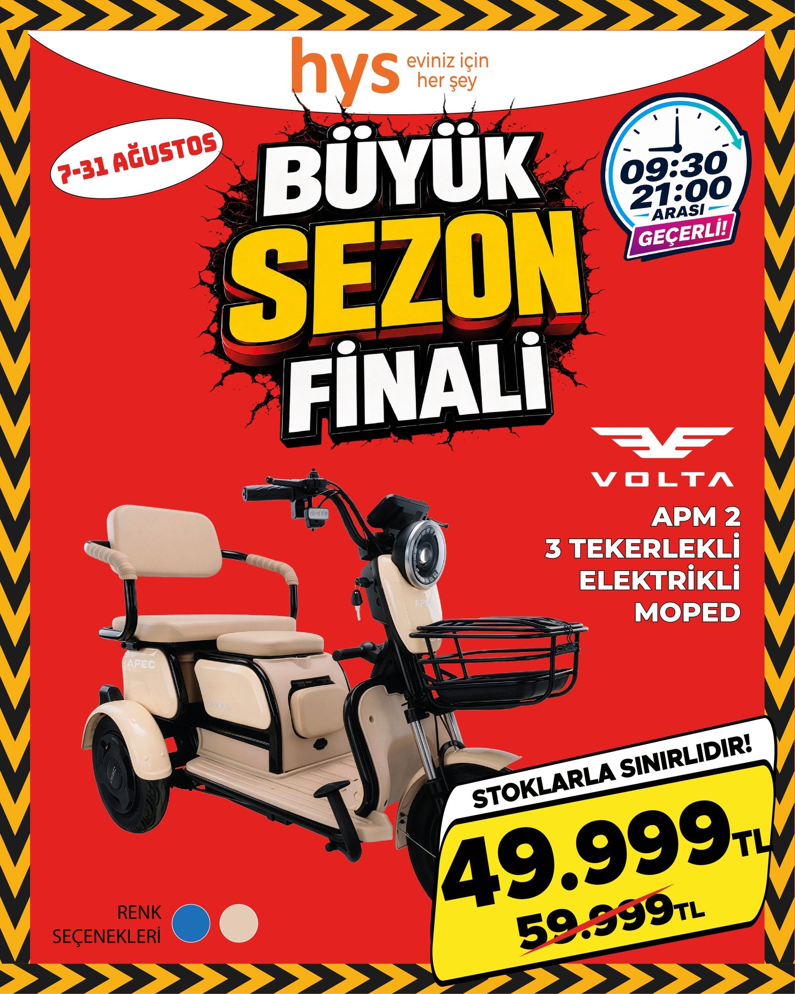 Volta APM 2 Üç Tekerlekli Elektrikli Moped