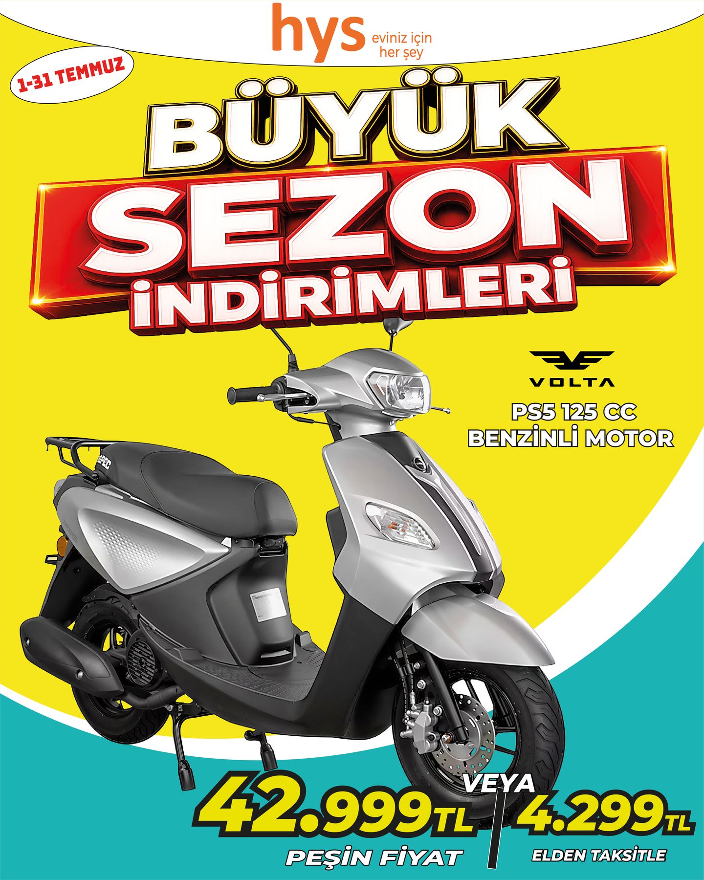 Volta PSS 125 CC Benzinli Motor