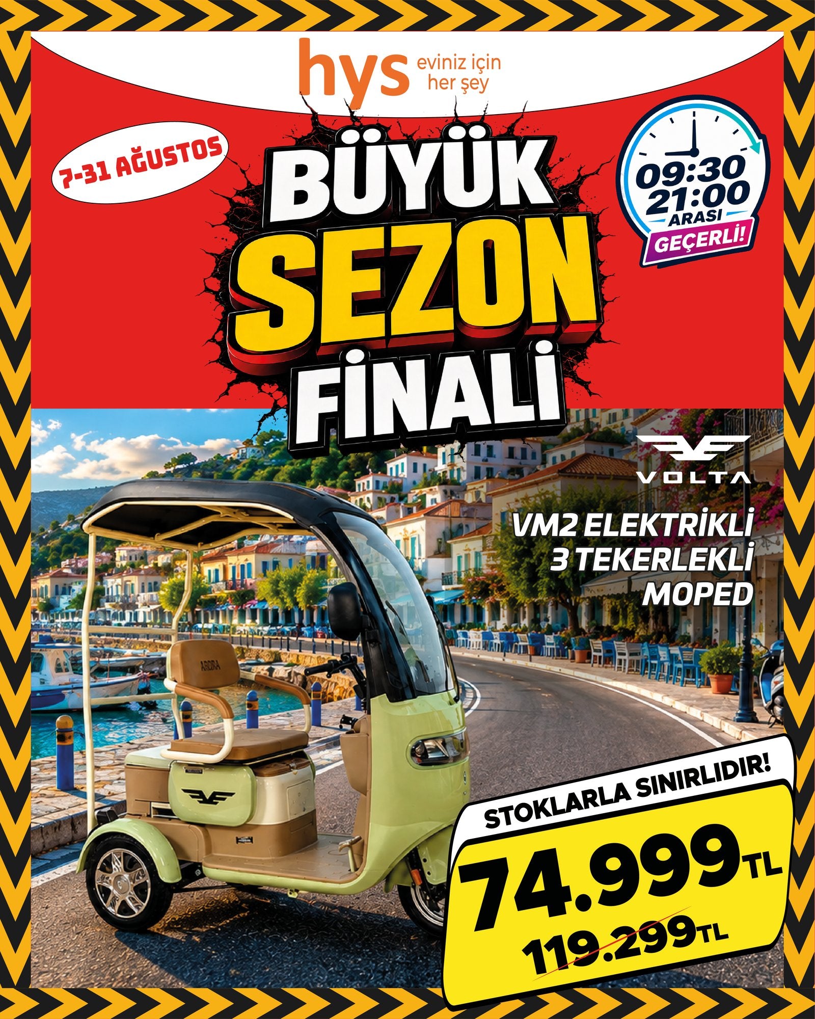 Volta VM2 Elektrikli Üç Tekerlekli Moped Ürün ana görseli