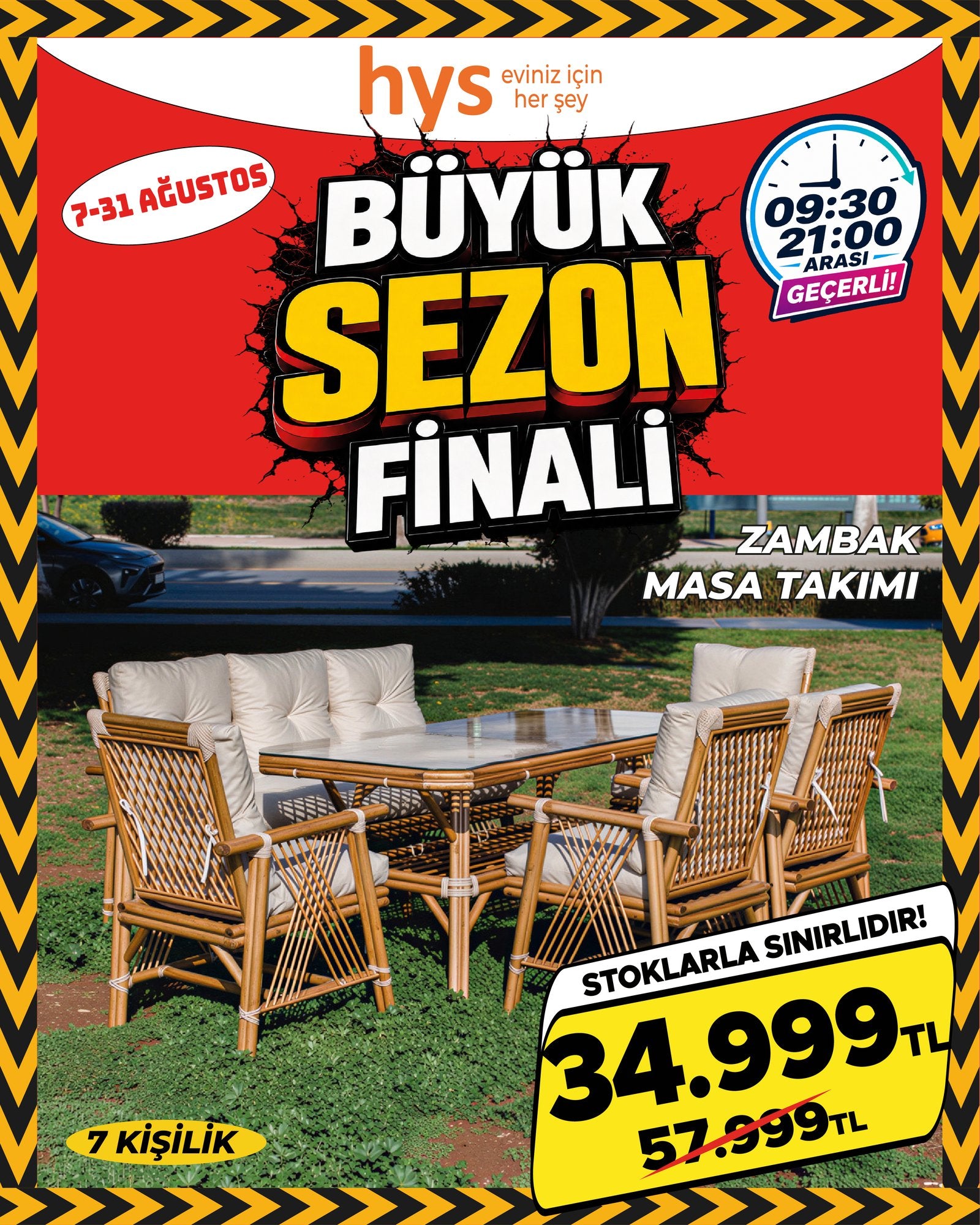 Zambak Masa Takımı 7 Kişilik