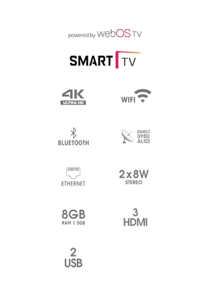 Skytech 55ST2204 55" 4K Ultra HD Smart LED TV – WebOS ile Akıllı ve Net Görüntü Deneyimi
