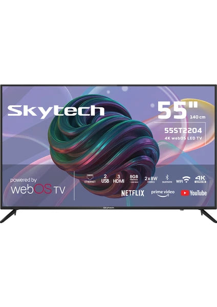Skytech 55ST2204 55" 4K Ultra HD Smart LED TV – WebOS ile Akıllı ve Net Görüntü Deneyimi