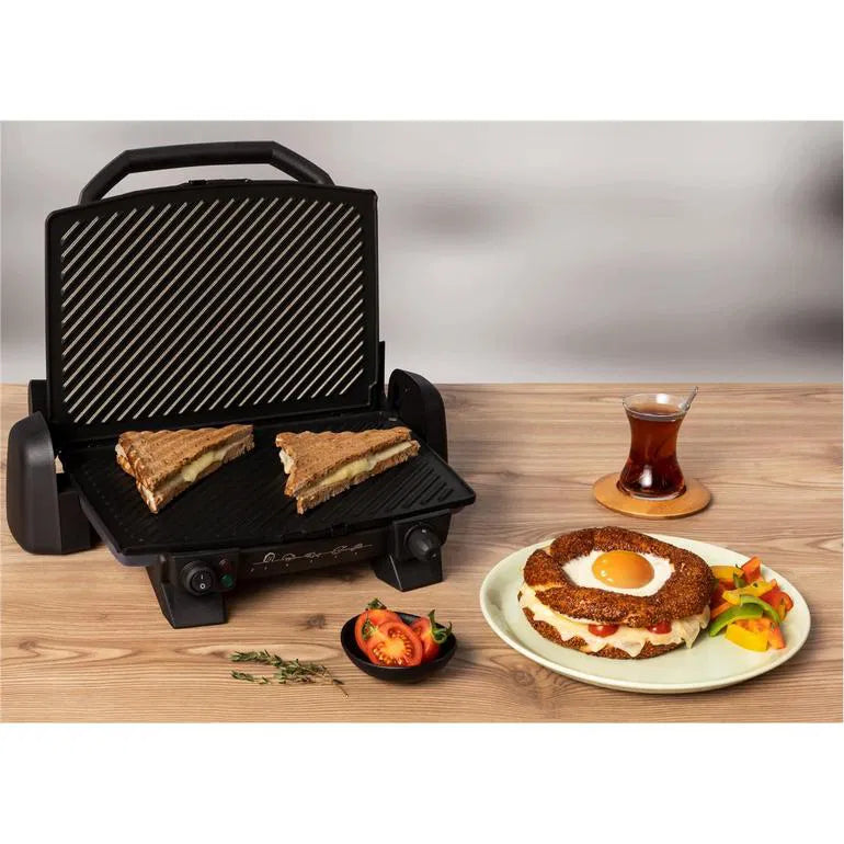 Toast Expert Inox Elektrikli Izgara ve Tost Makinesi Gümüş/Siyah