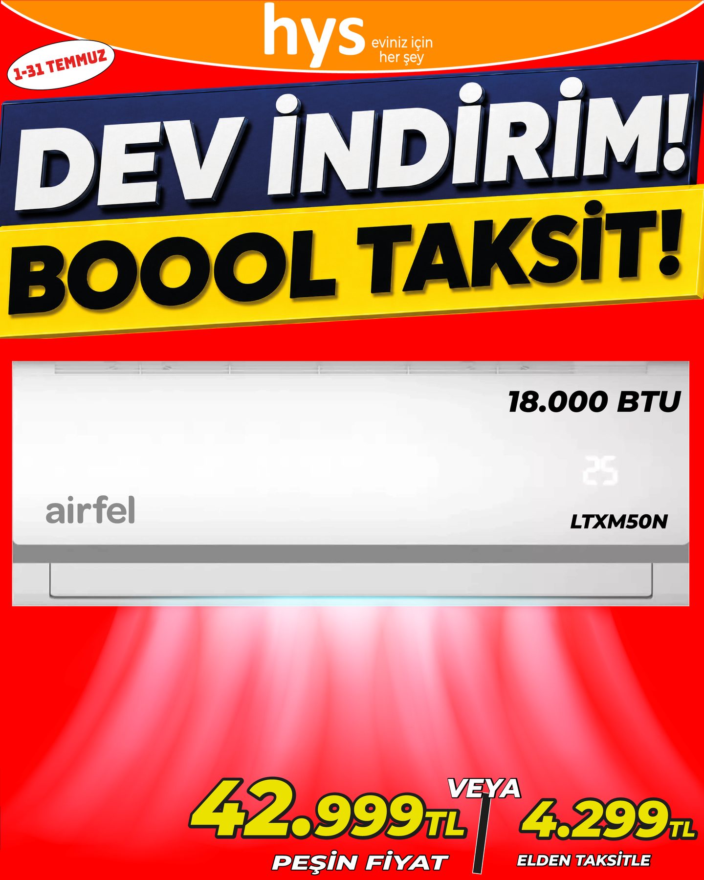Airfel 18000 BTU Klima Ürün ana görseli