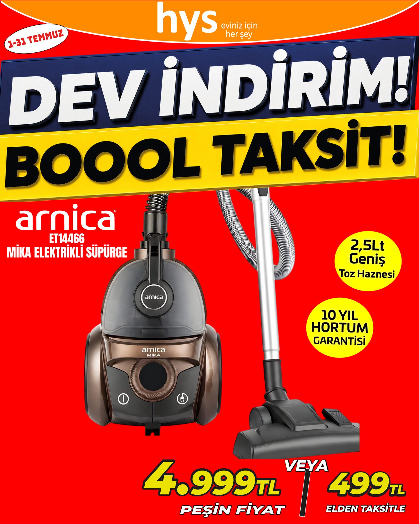 Arnica Mika Elektrikli Süpürge