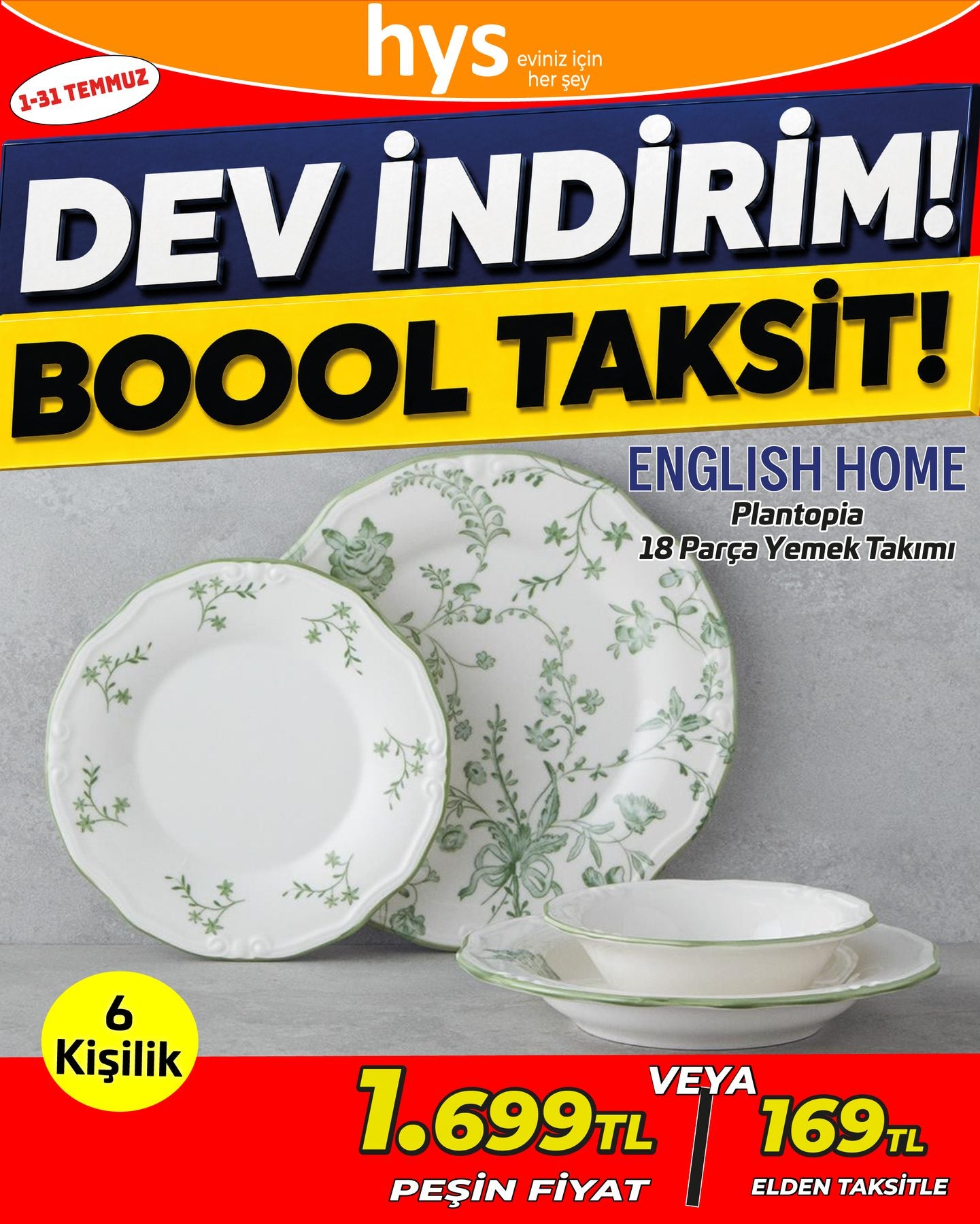 English Home 18 Parça Yemek Takımı Ürün ana görseli