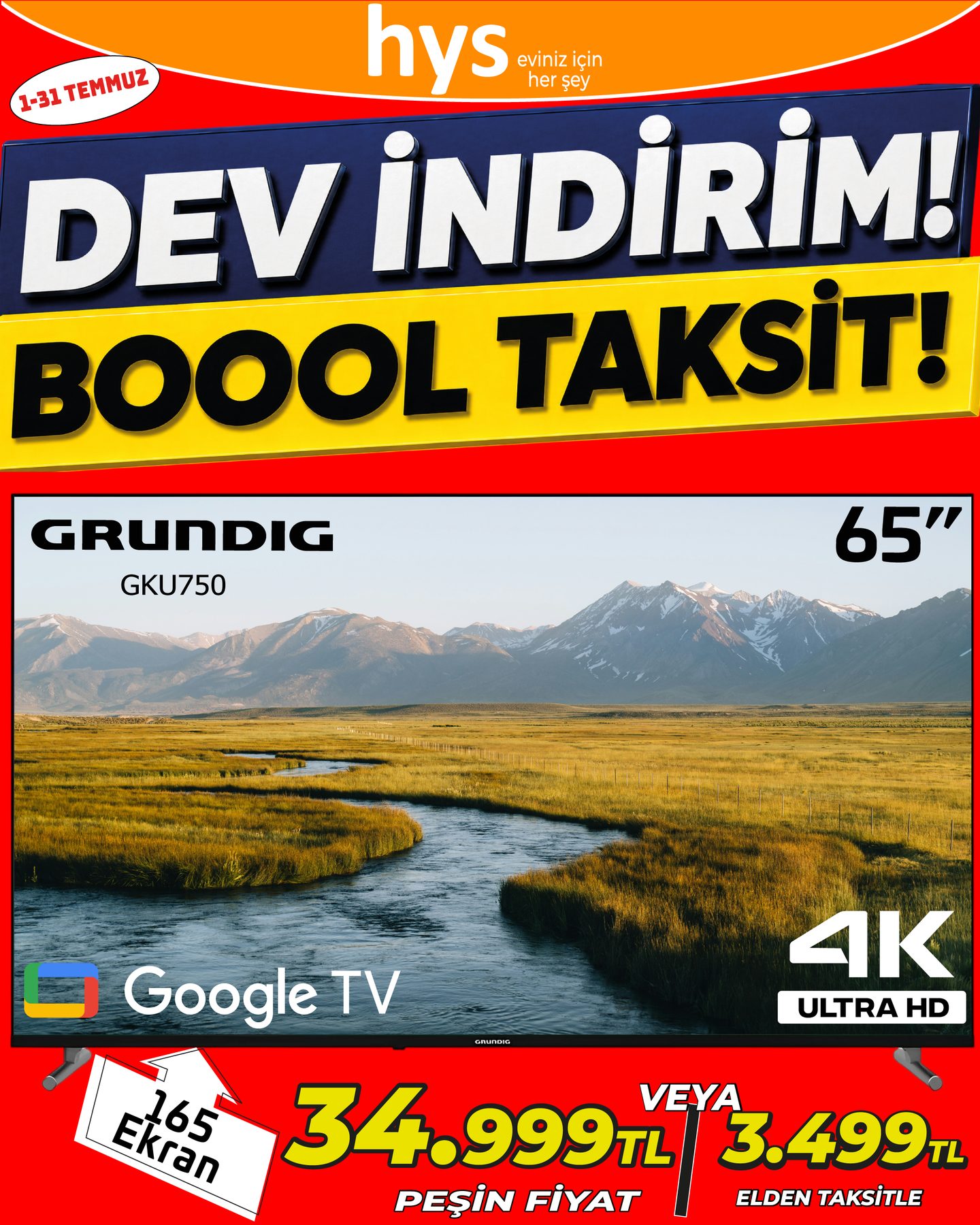 Grundig 65 İnç Google TV