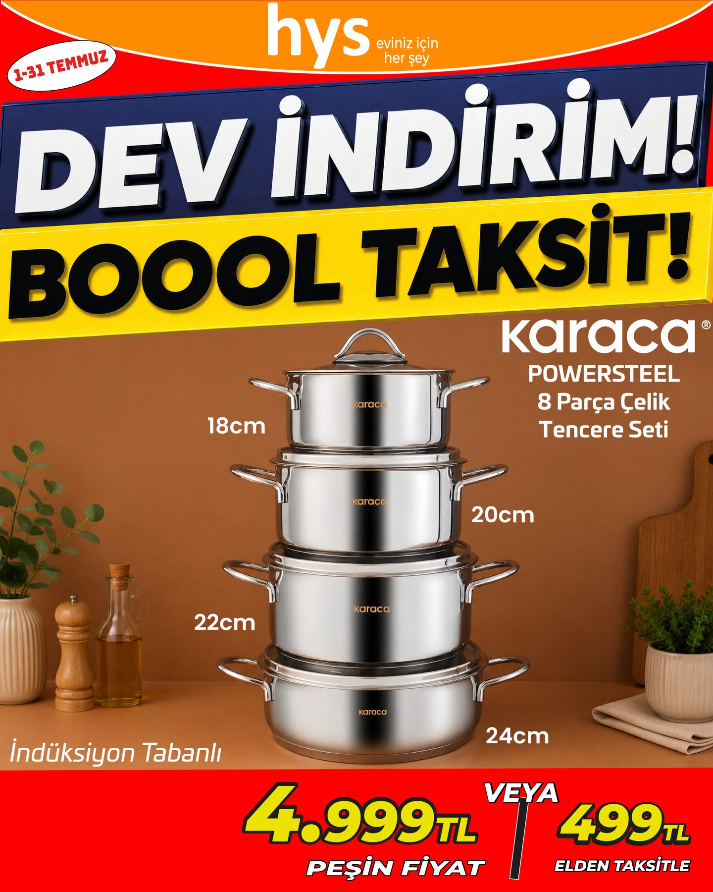 Karaca Powersteel 8 Parça Çelik Tencere Seti Ürün ana görseli