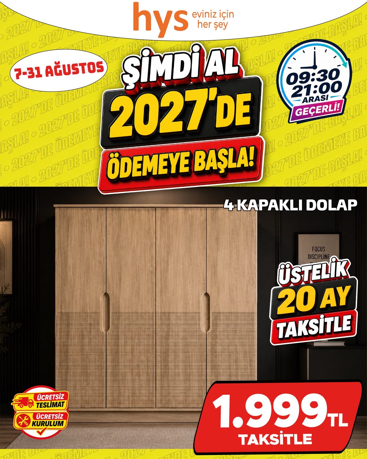 4 Kapaklı Dolap