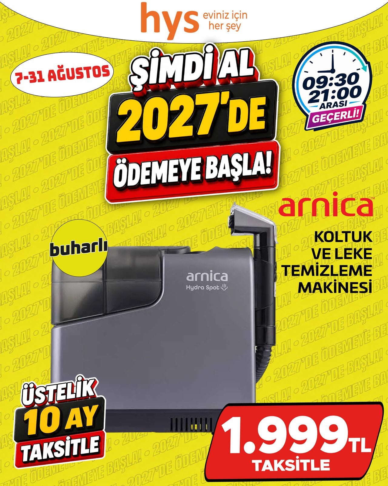 Arnica Koltuk ve Leke Temizleme Makinesi