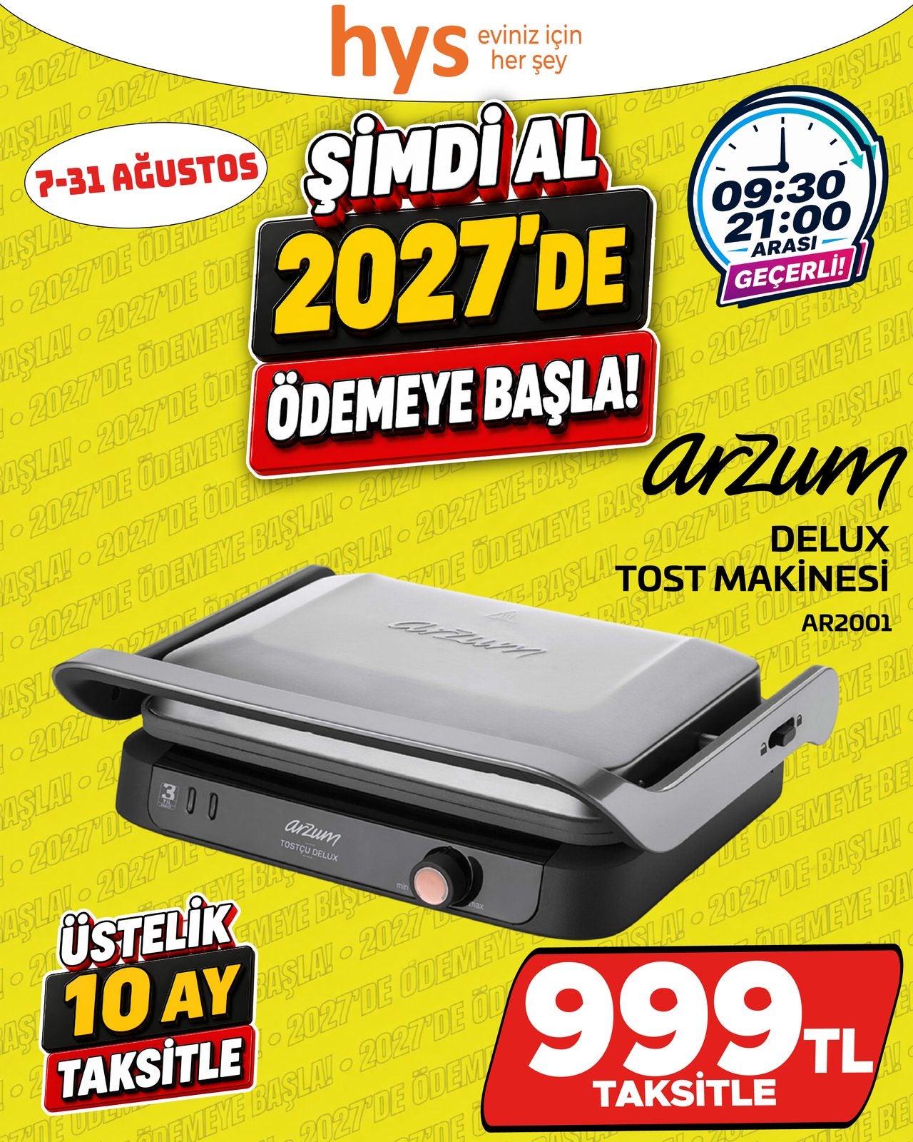 Arzum Delux Tost Makinesi Ürün ana görseli