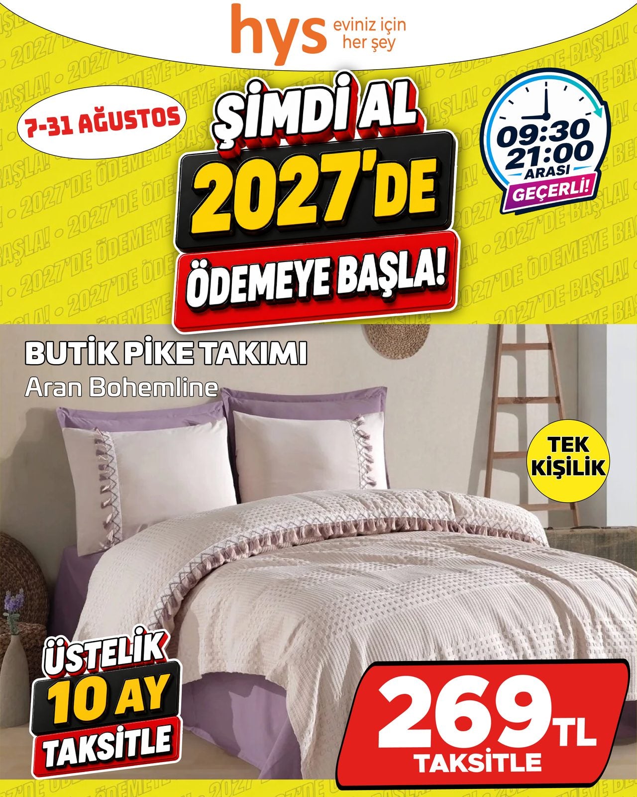 Butik Pike Takımı Tek Kişilik