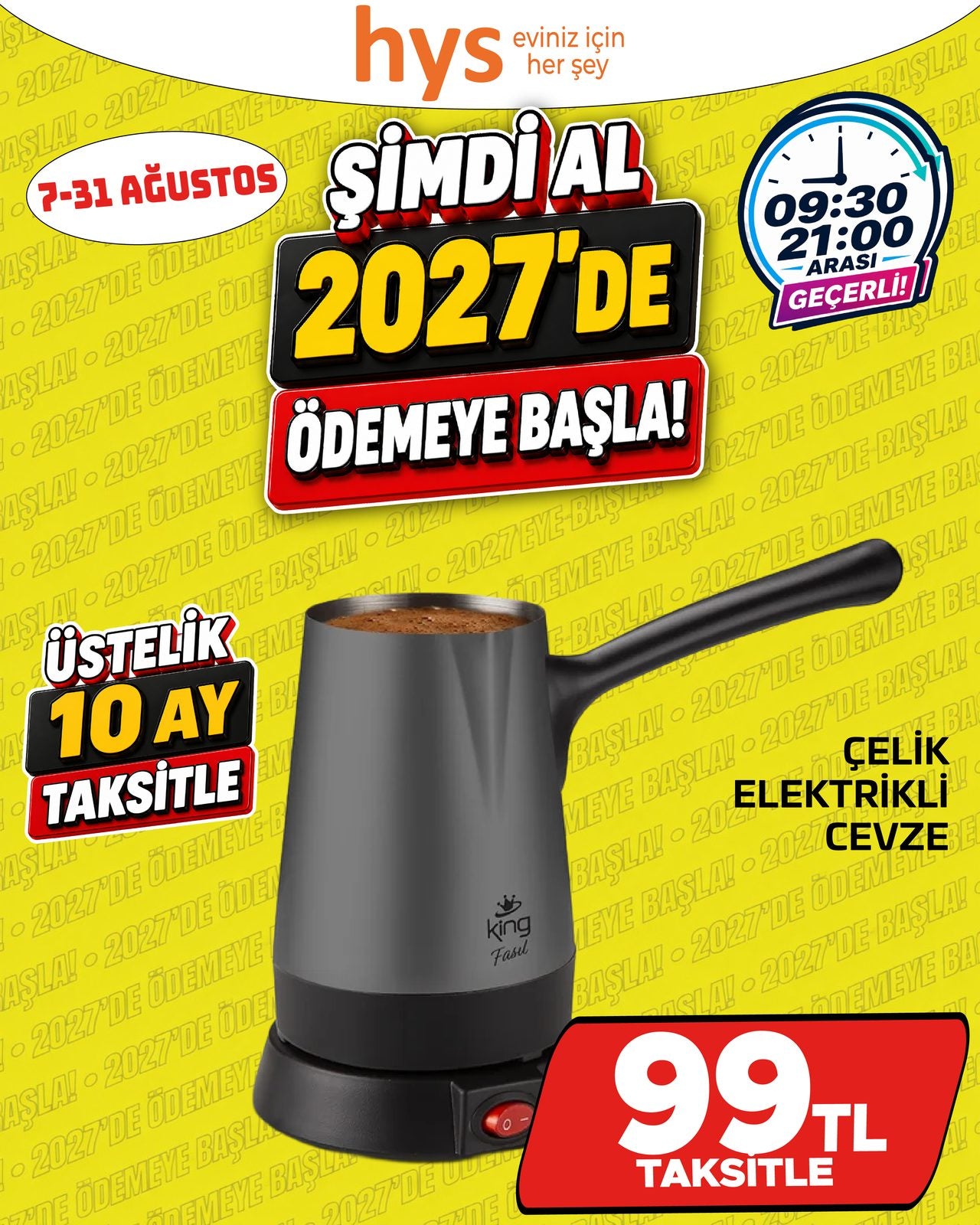 Çelik Elektrikli Cezve