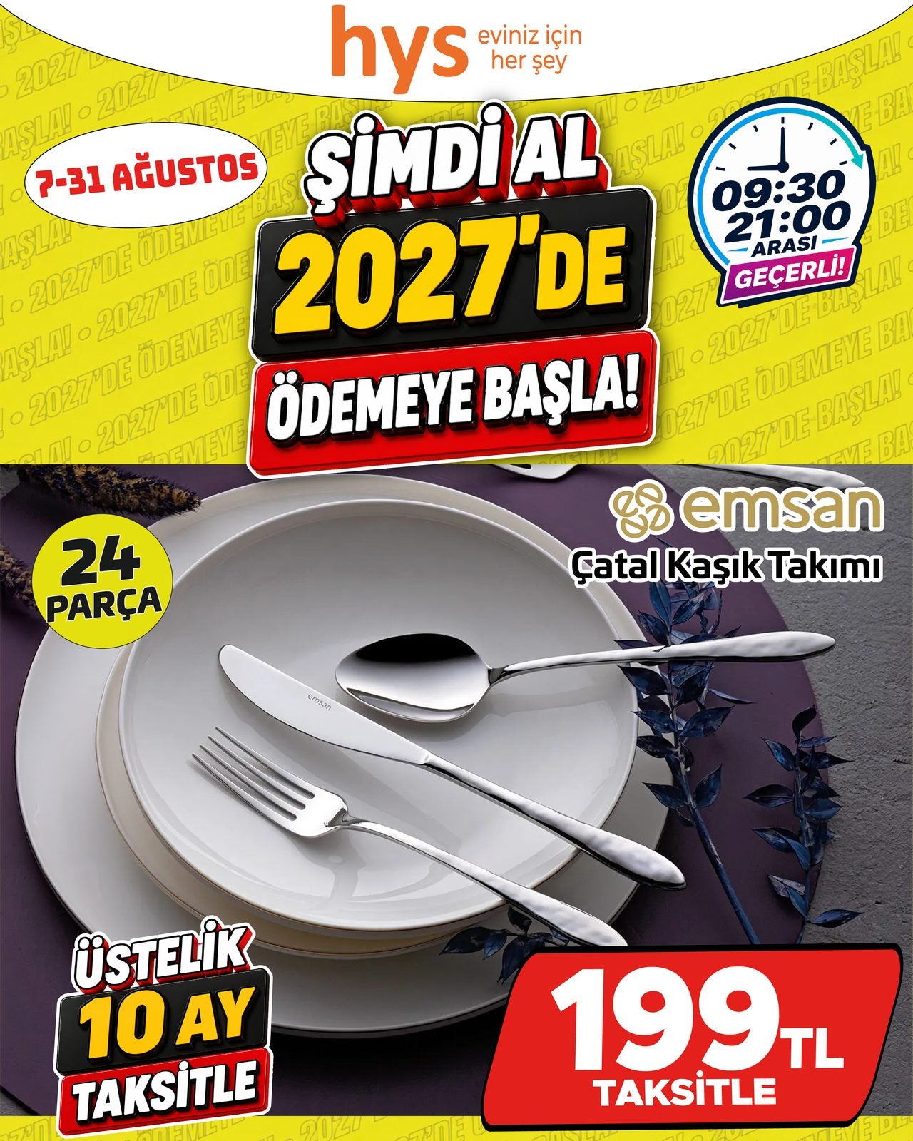 Emsan Çatal Kaşık Takımı 24 Parça