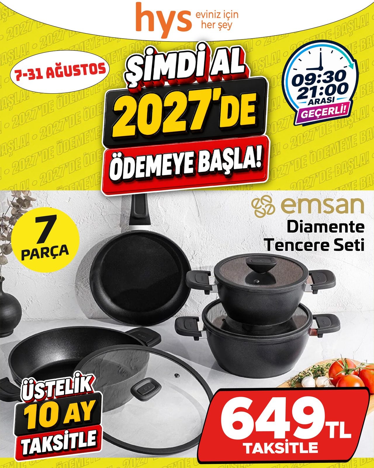 Emsan Diamente Tencere Seti 7 Parça