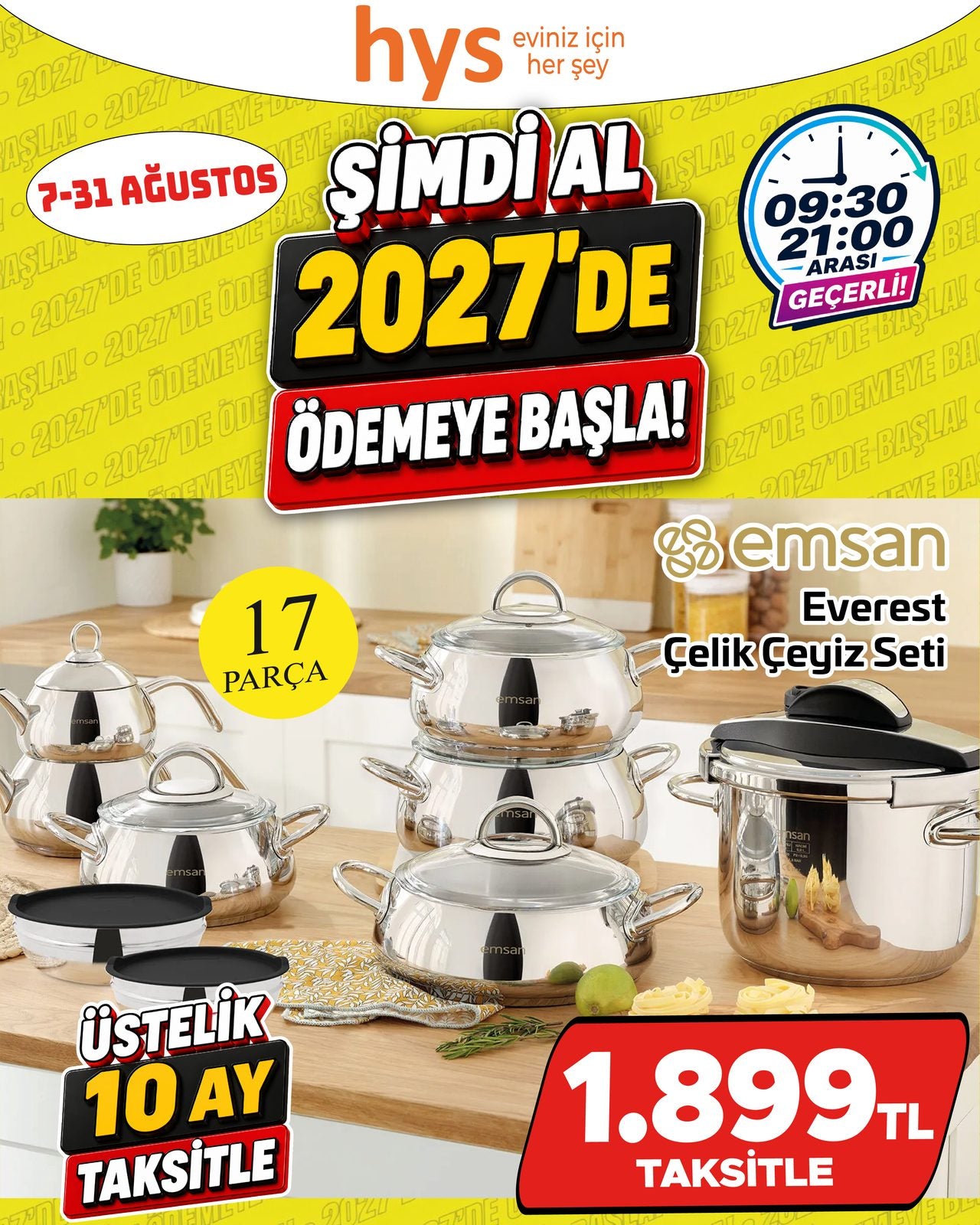Emsan Everest Çelik Çeyiz Seti 17 Parça