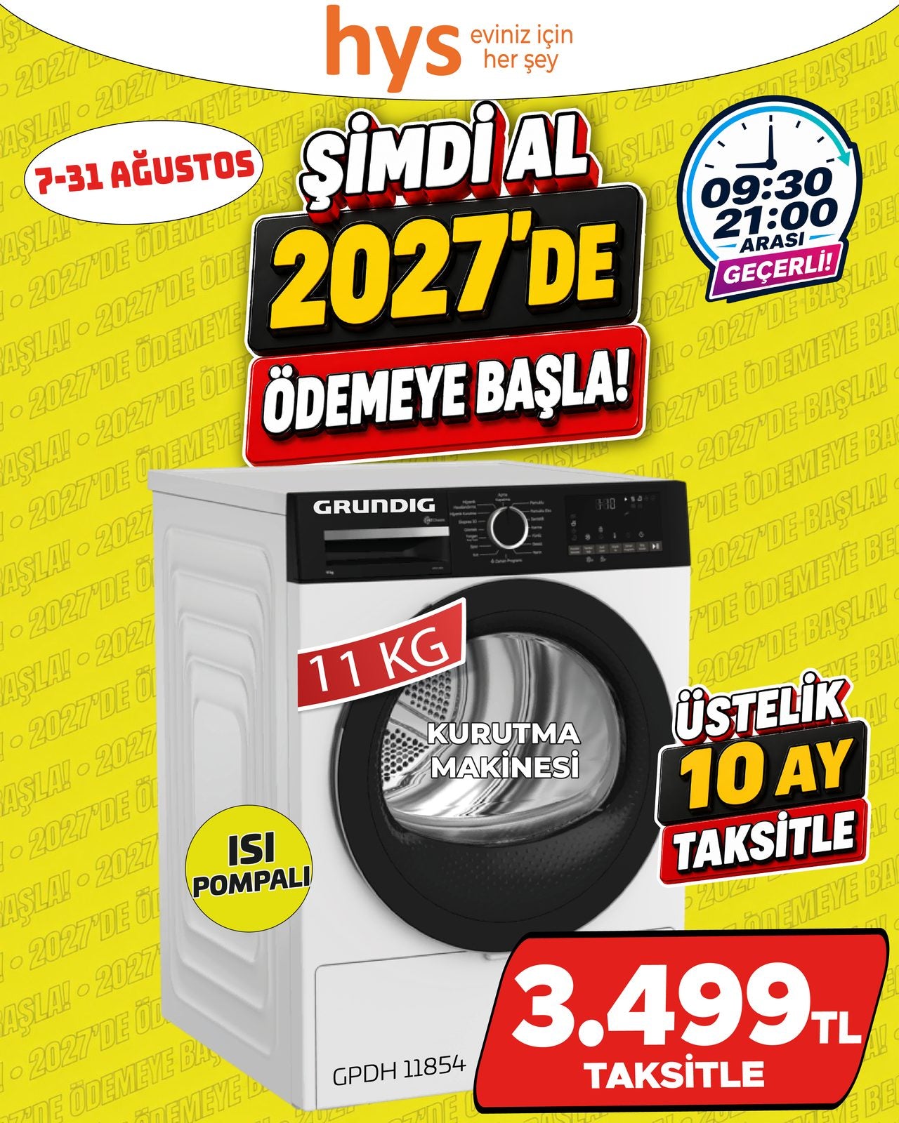 Grundig 11 Kg Kurutma Makinesi
