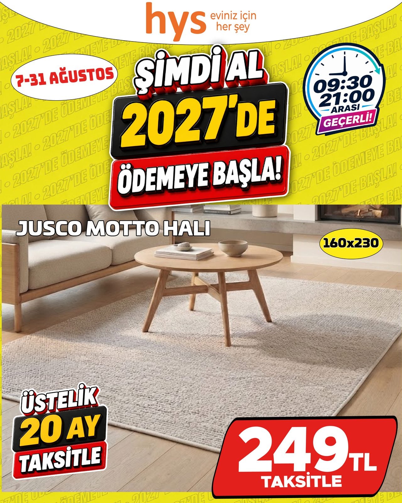 Jusco Motto Halı 160x230